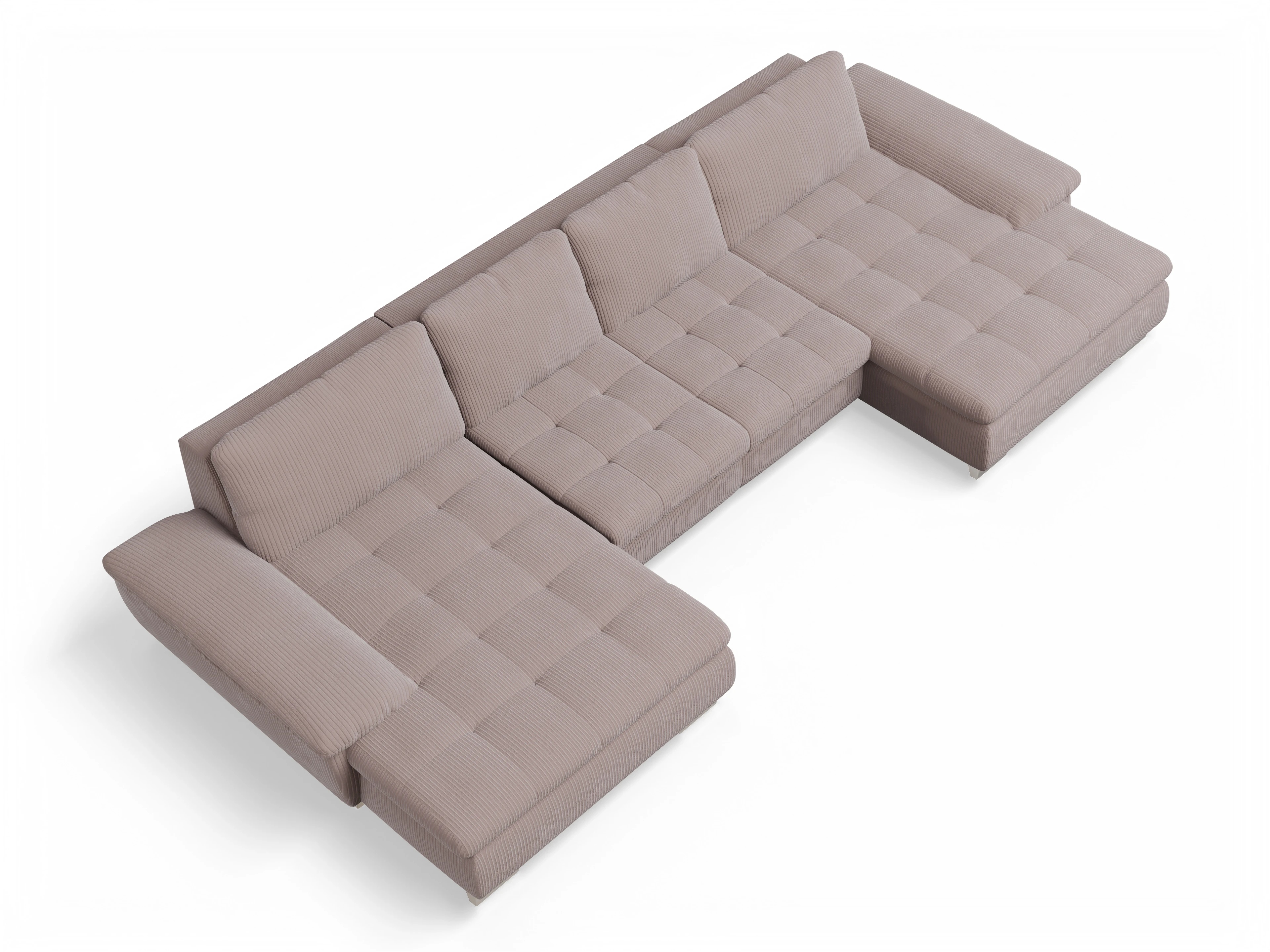 Ansicht des Produktes SC Smart 1007 Wohnlandschaft offen beidseitig in Stoff Rosa