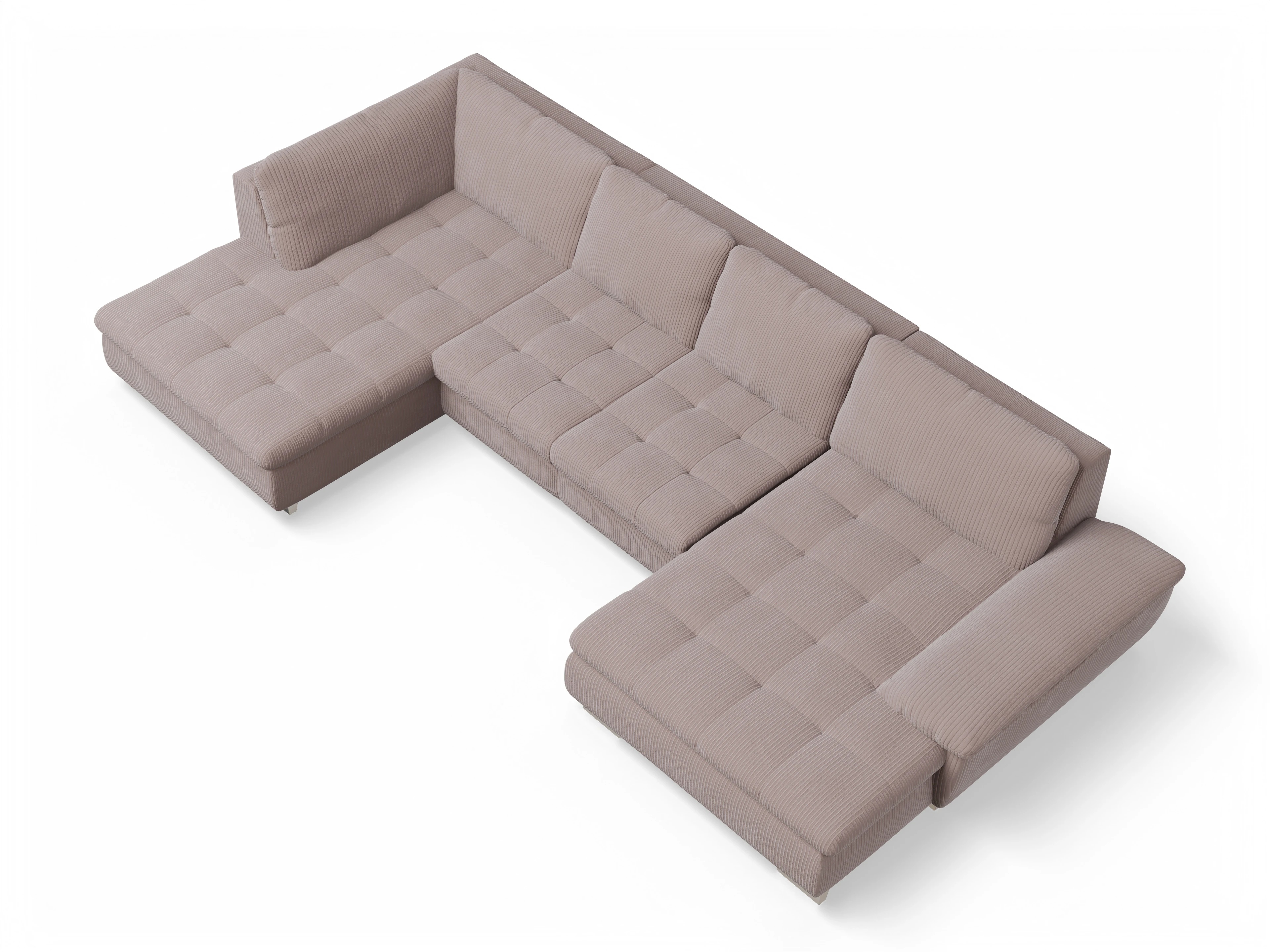 Ansicht des Produktes SC Smart 1007 Wohnlandschaft offen beidseitig in Stoff Rosa