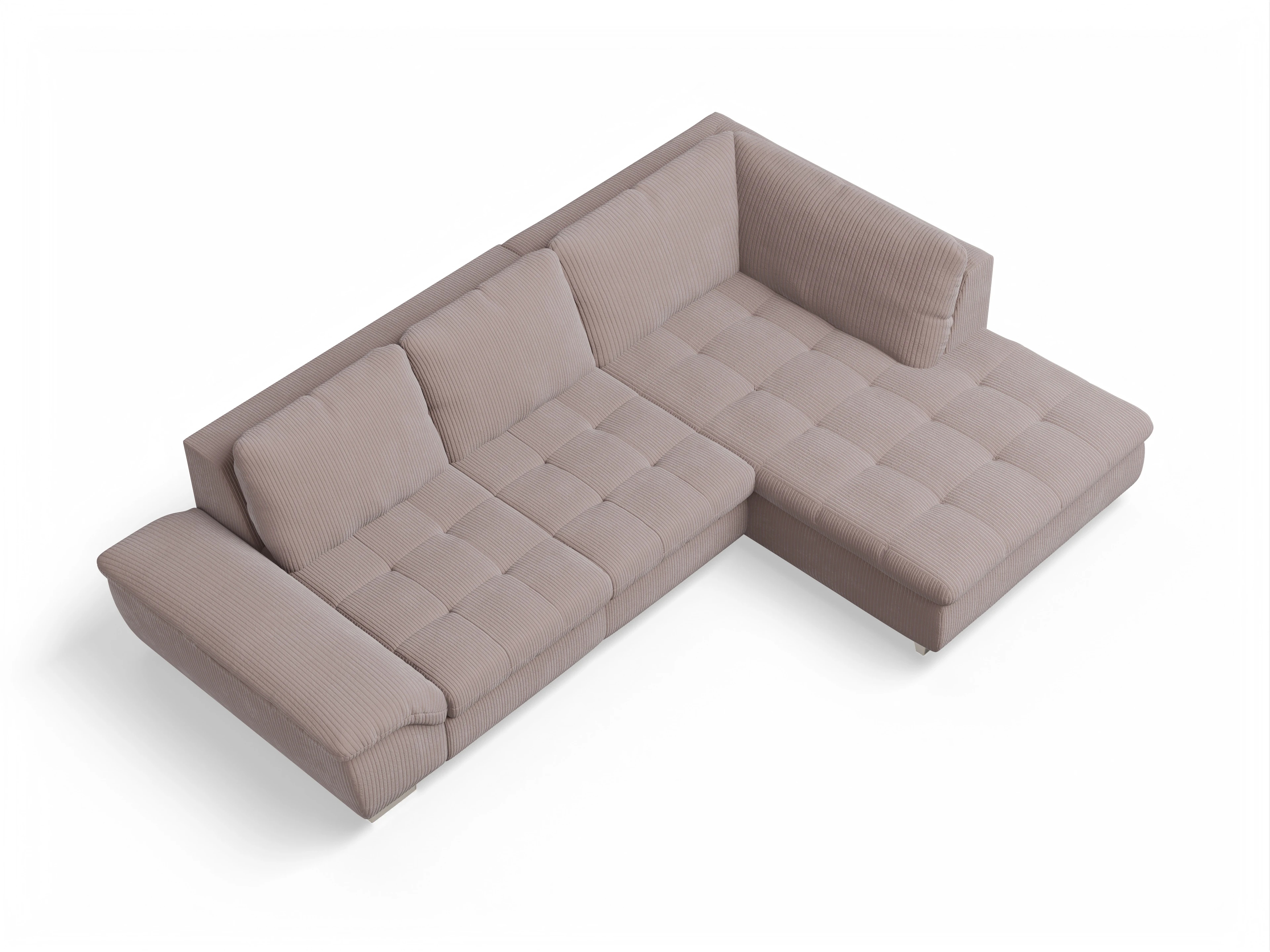 Ansicht des Produktes SC Smart 1007 Ecksofa rechts Abschluss offen in Stoff Rosa