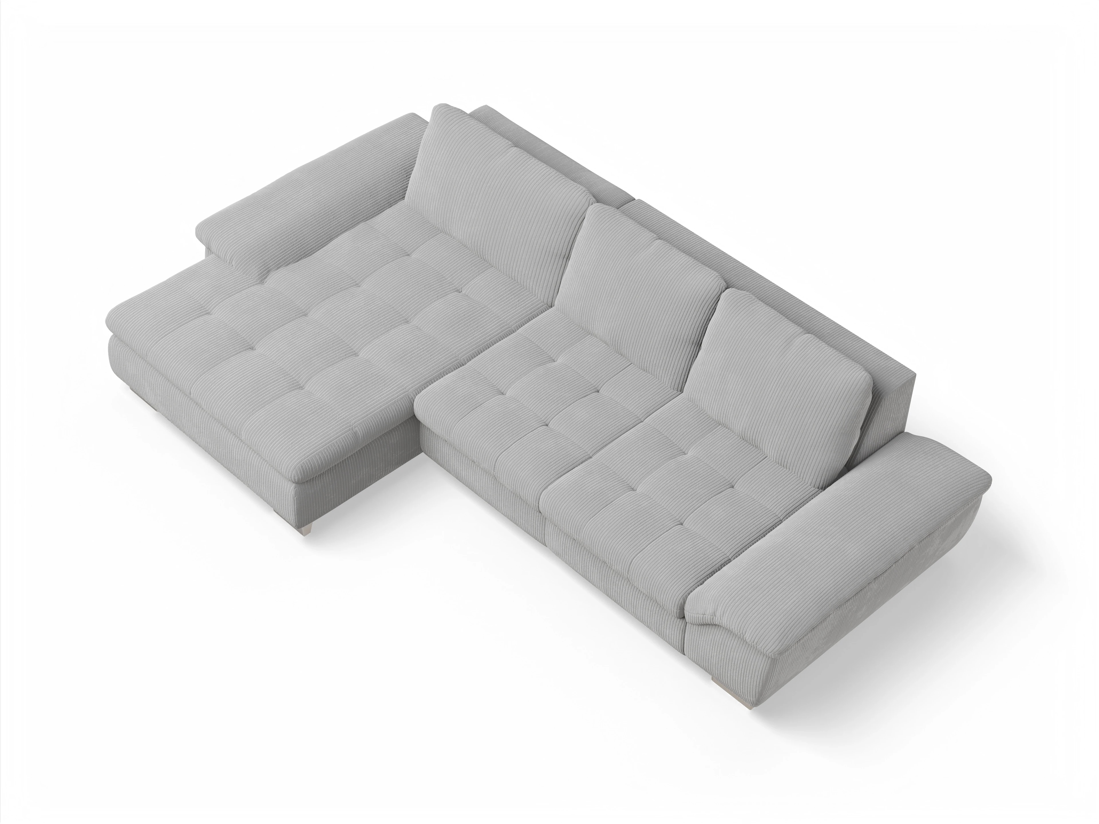 Ansicht des Produktes SC Smart 1007 Ecksofa links Abschluss offen in Stoff Grau