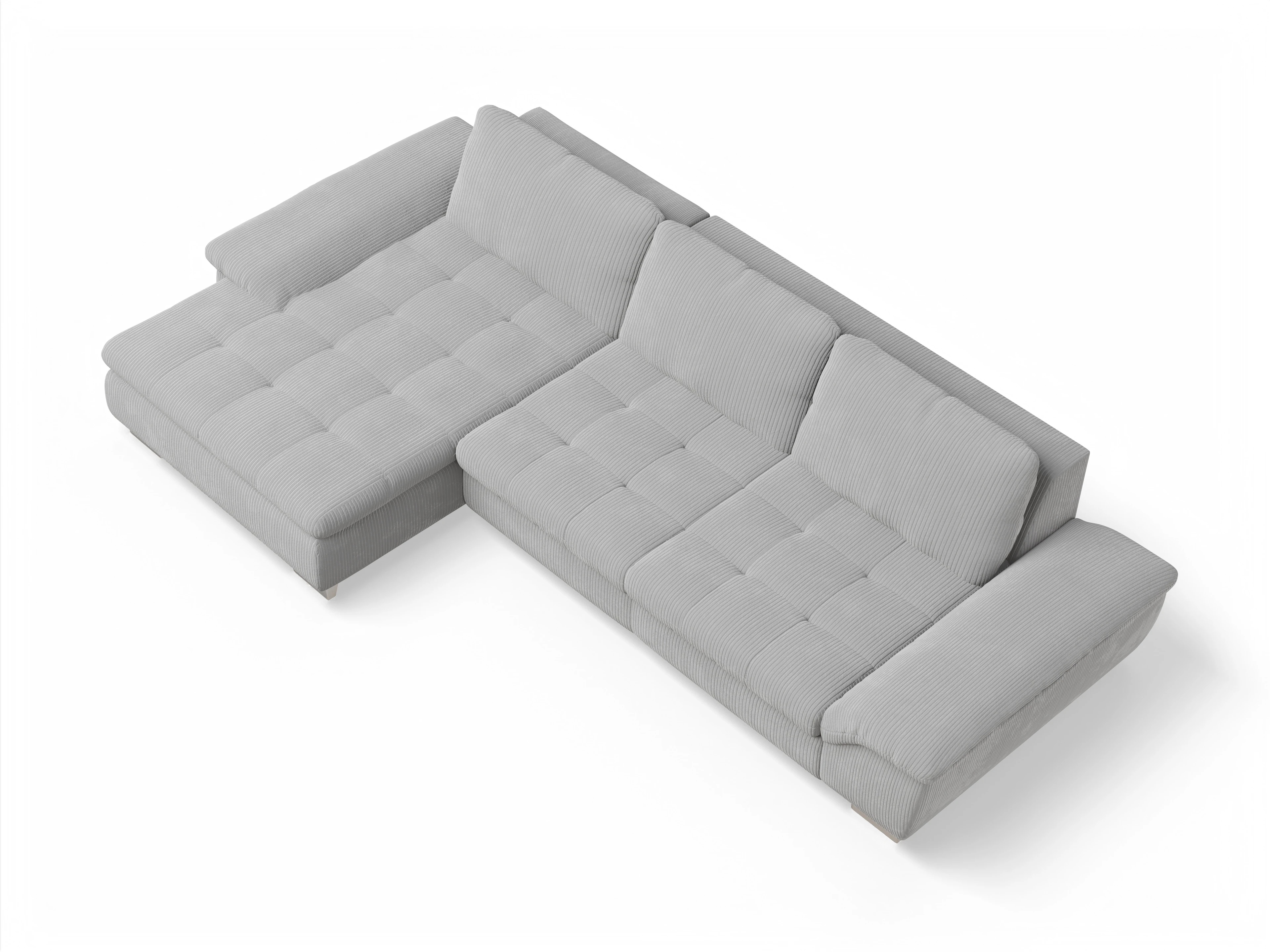 Ansicht des Produktes SC Smart 1007 Ecksofa links Abschluss offen in Stoff Grau