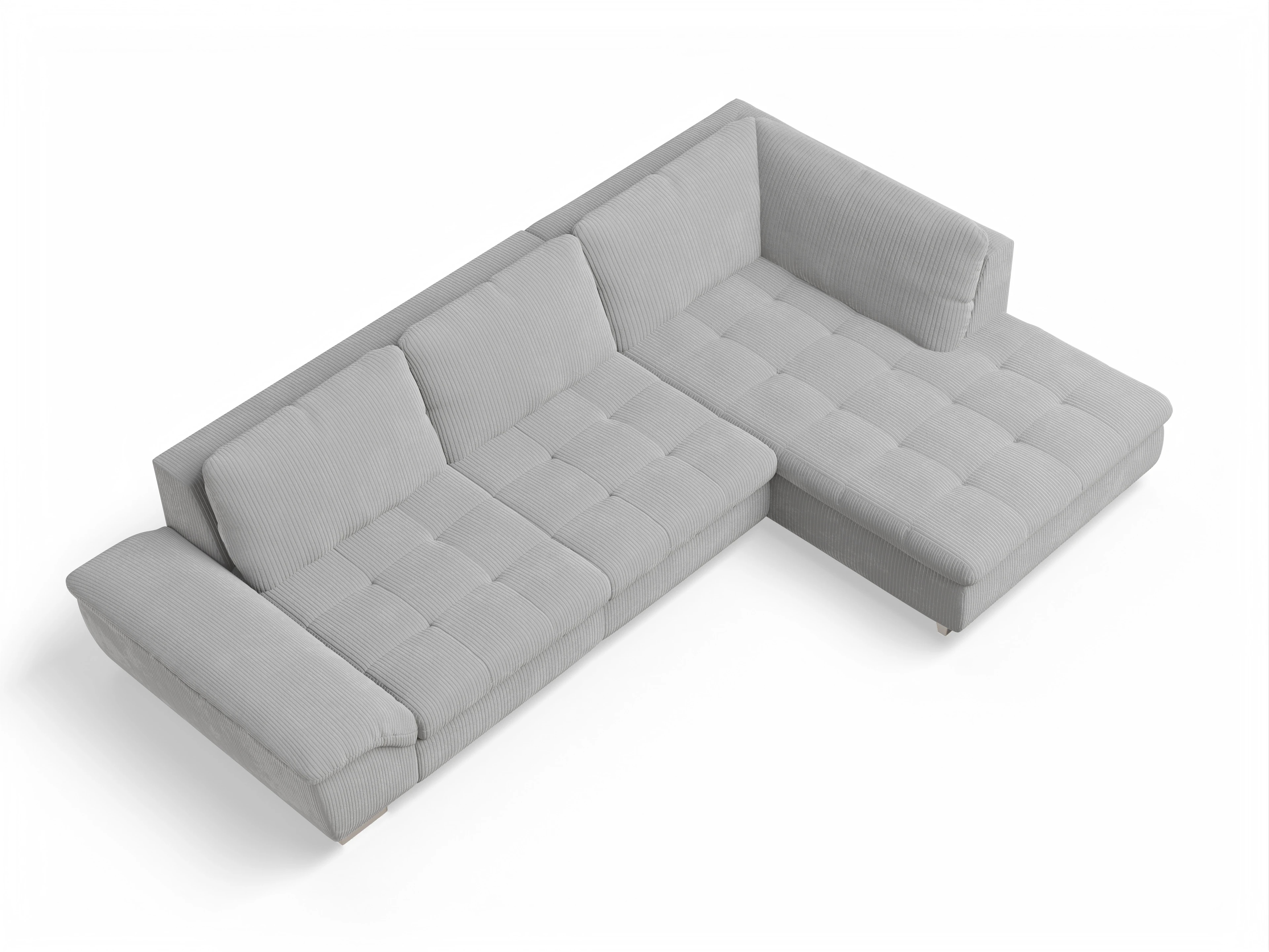 Ansicht des Produktes SC Smart 1007 Ecksofa rechts Abschluss offen in Stoff Grau