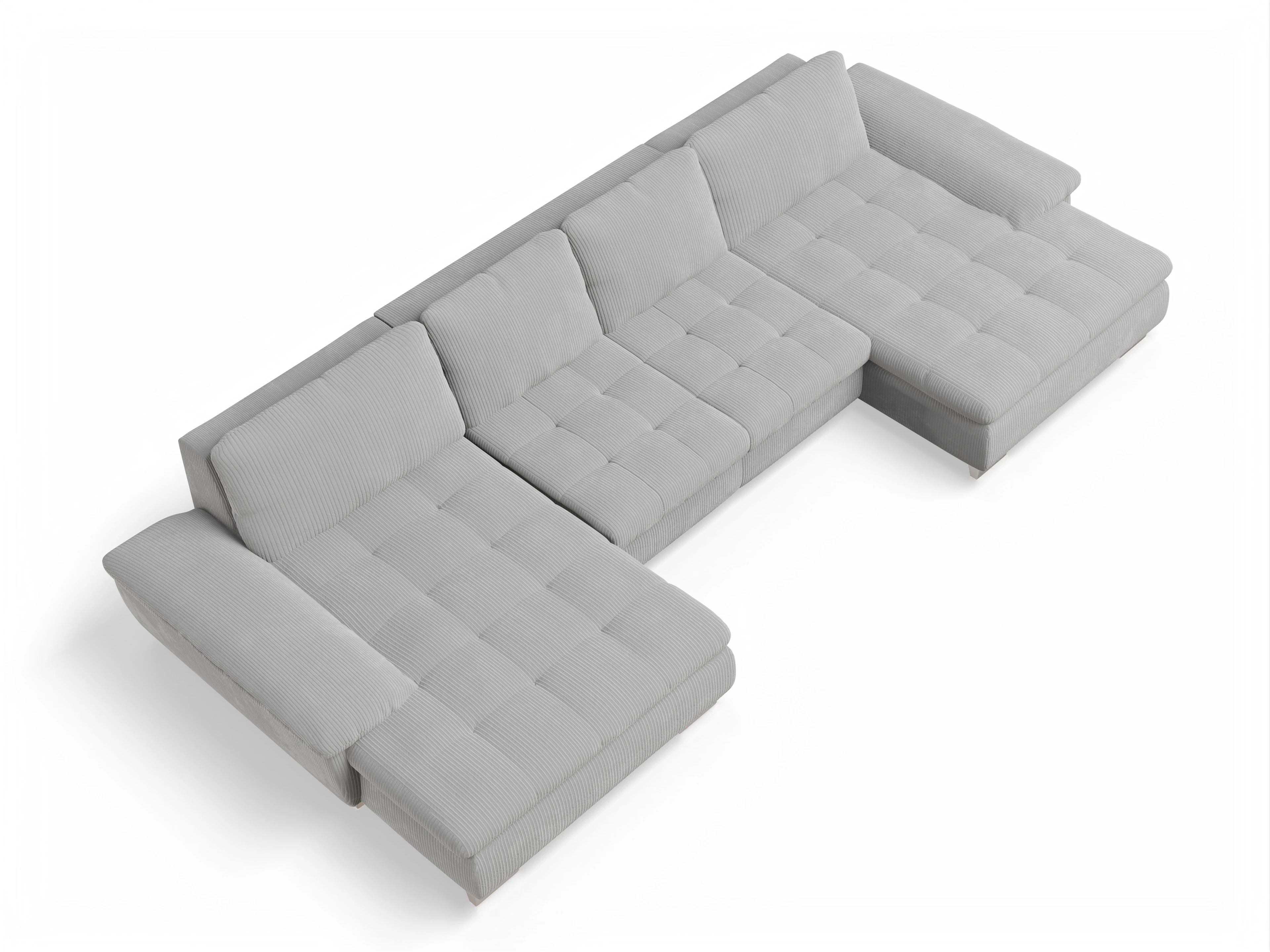 Ansicht des Produktes SC Smart 1007 Wohnlandschaft offen beidseitig in Stoff Grau