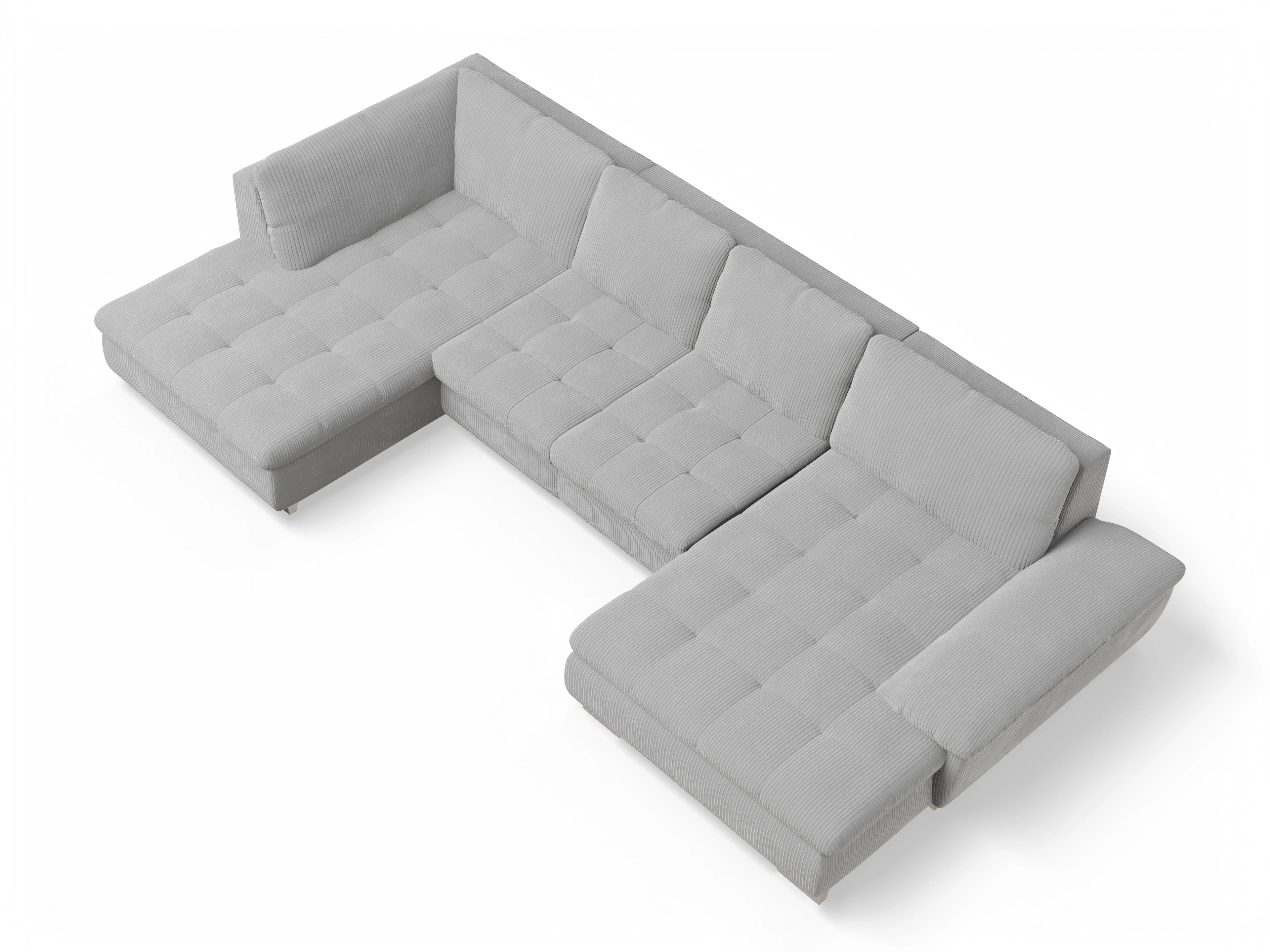 Ansicht des Produktes SC Smart 1007 Wohnlandschaft offen beidseitig in Stoff Grau