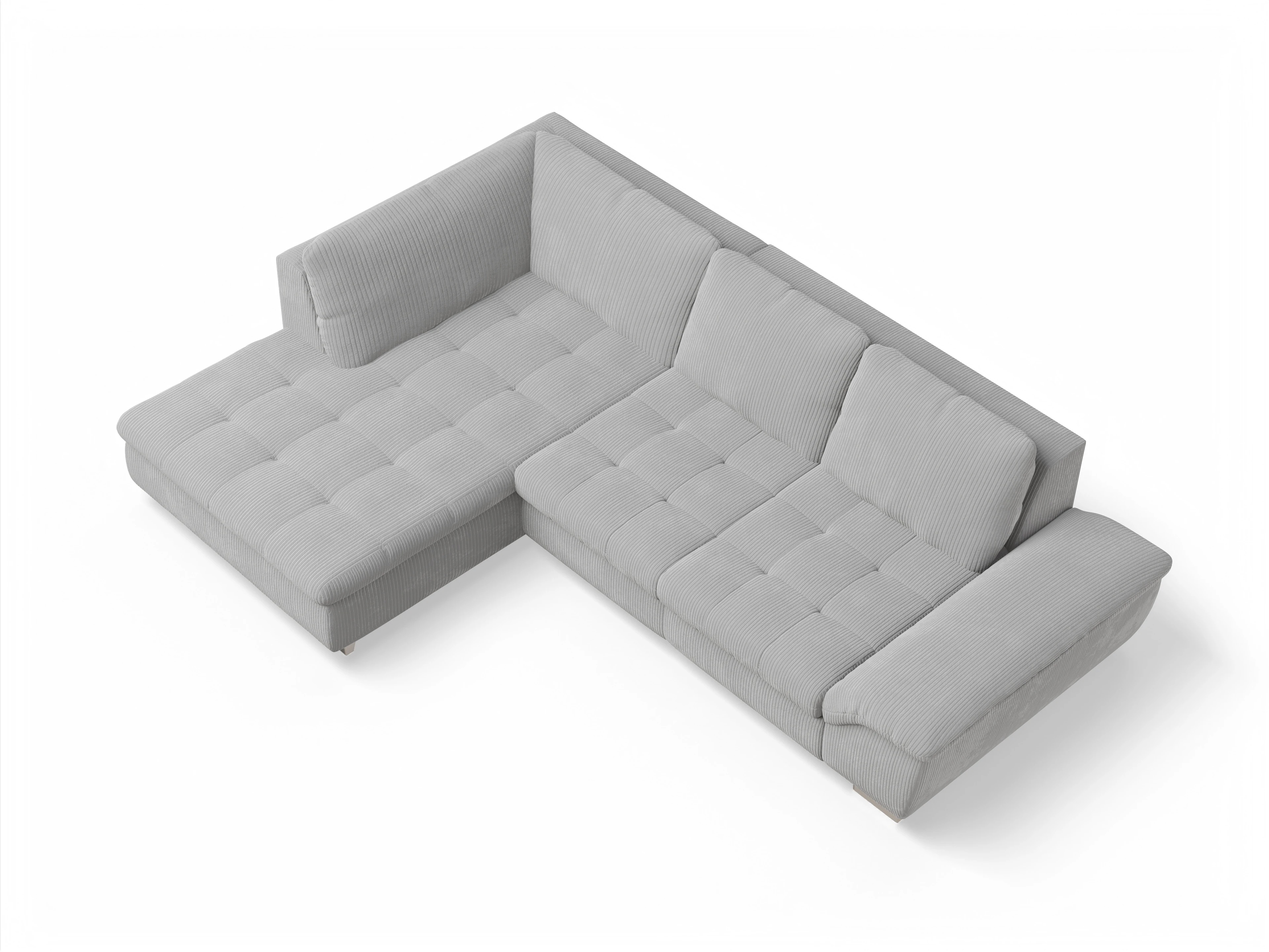 Ansicht des Produktes SC Smart 1007 Ecksofa links Abschluss offen in Stoff Grau