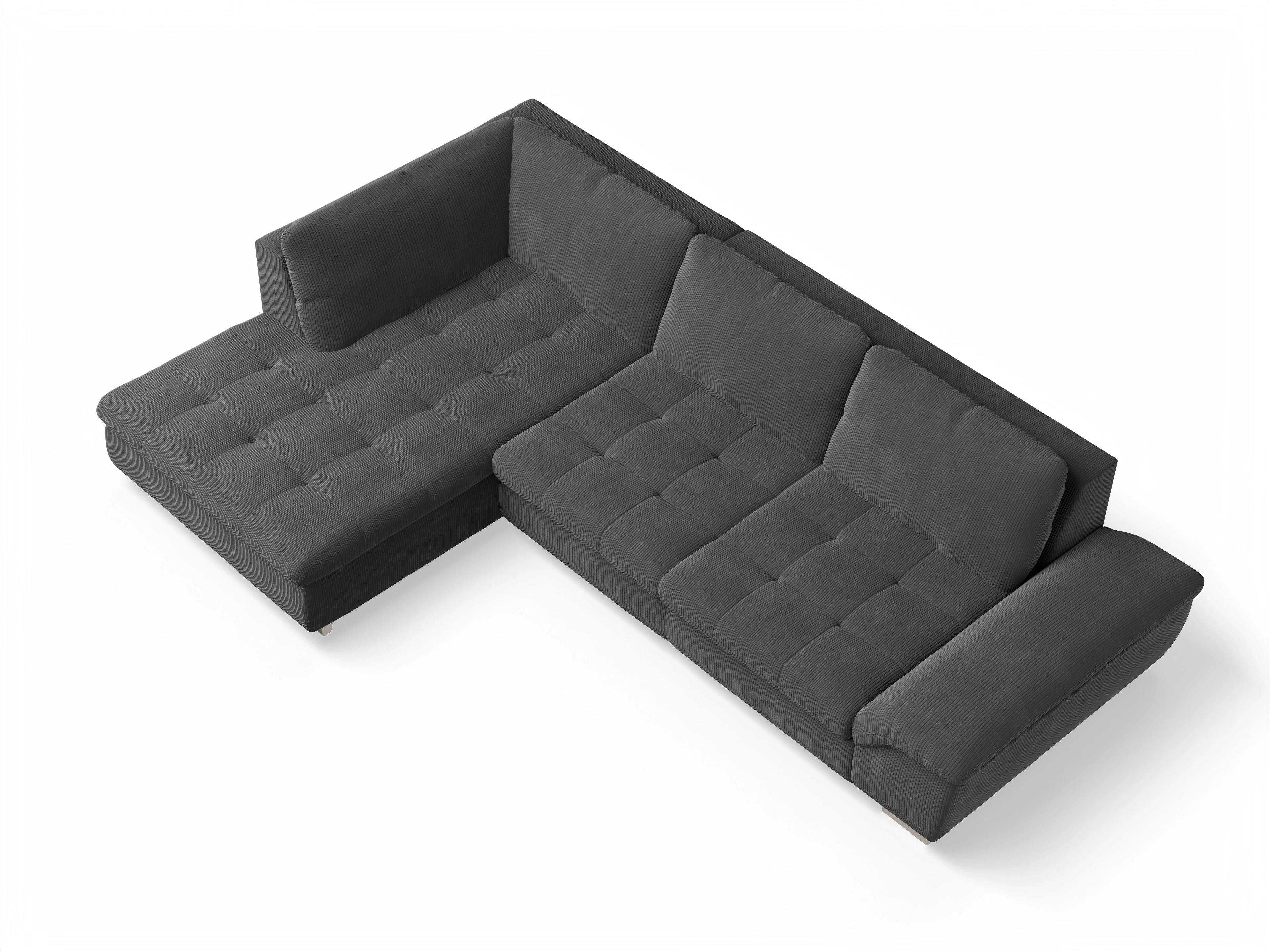 Ansicht des Produktes SC Smart 1007 Ecksofa links Abschluss offen in Stoff Grau