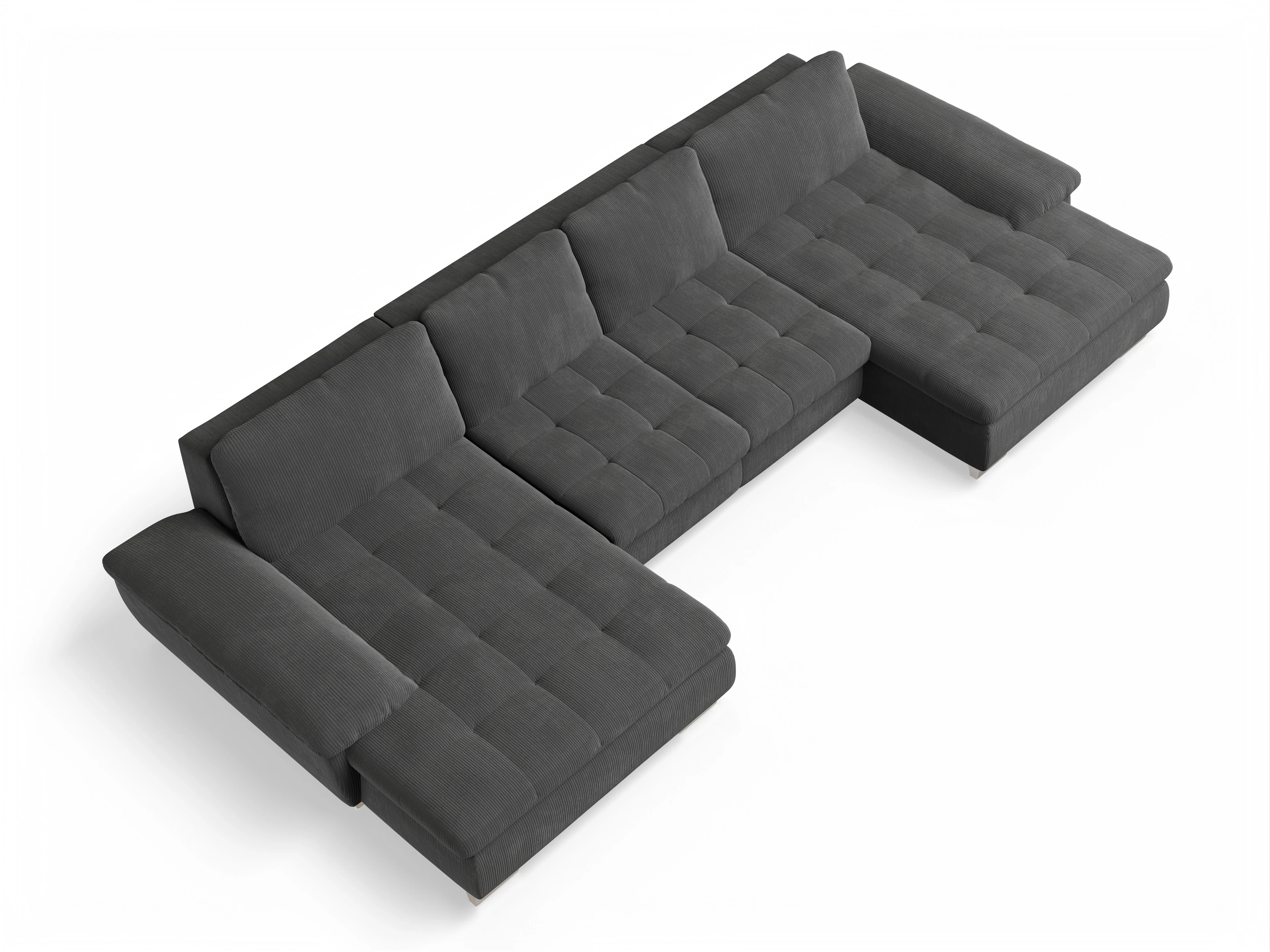 Ansicht des Produktes SC Smart 1007 Wohnlandschaft offen beidseitig in Stoff Grau