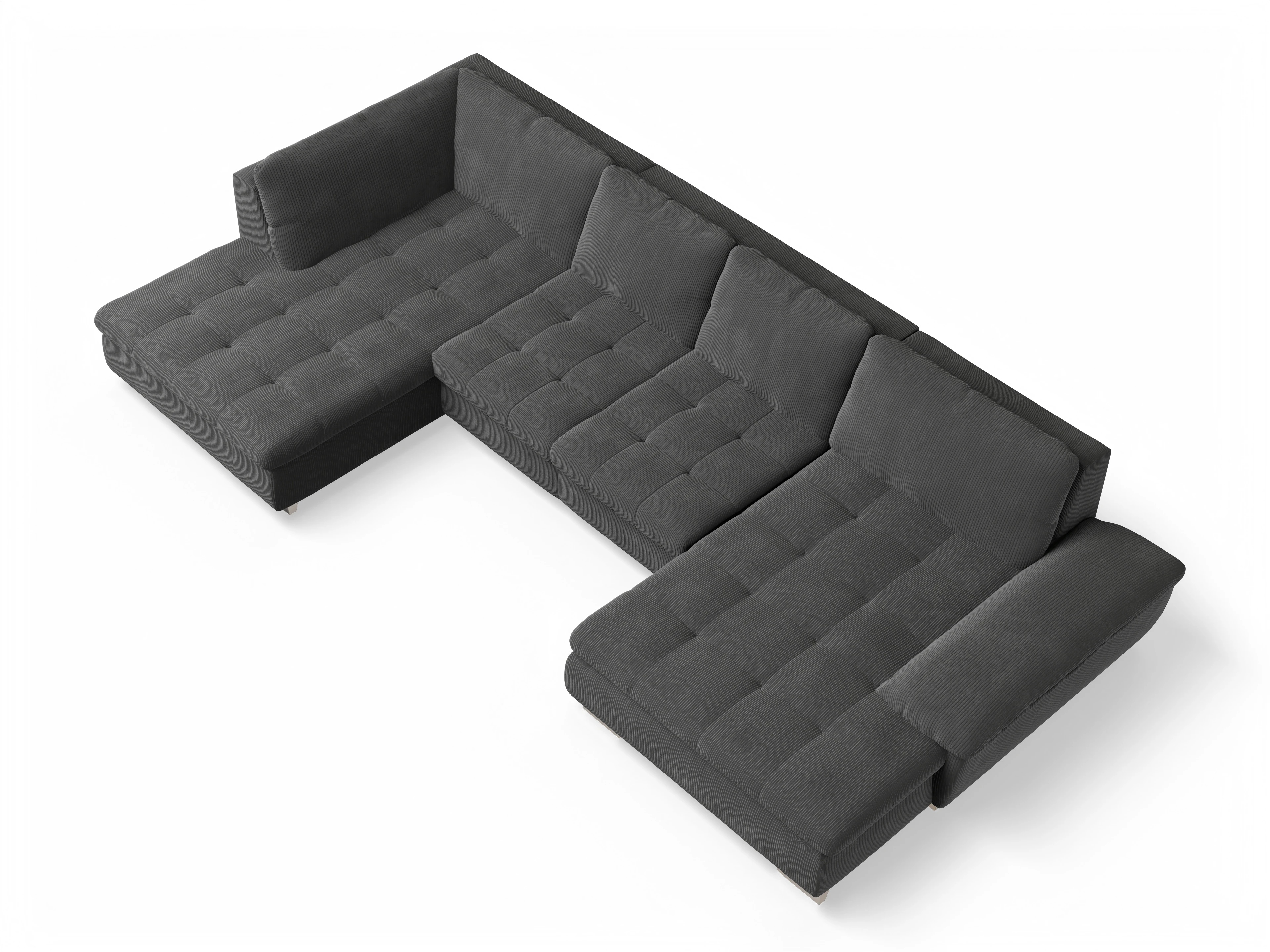 Ansicht des Produktes SC Smart 1007 Wohnlandschaft offen beidseitig in Stoff Grau