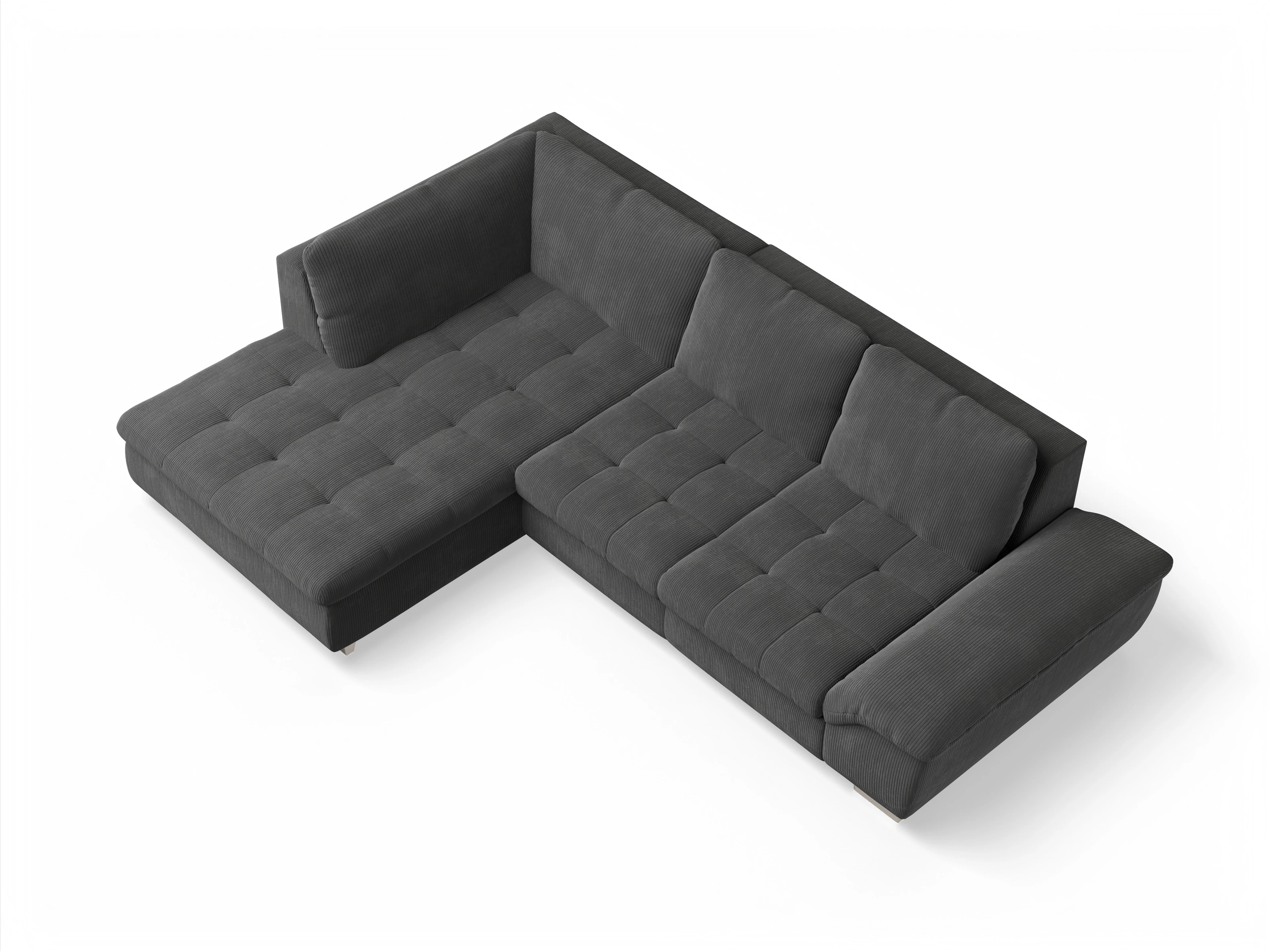 Ansicht des Produktes SC Smart 1007 Ecksofa links Abschluss offen in Stoff Grau
