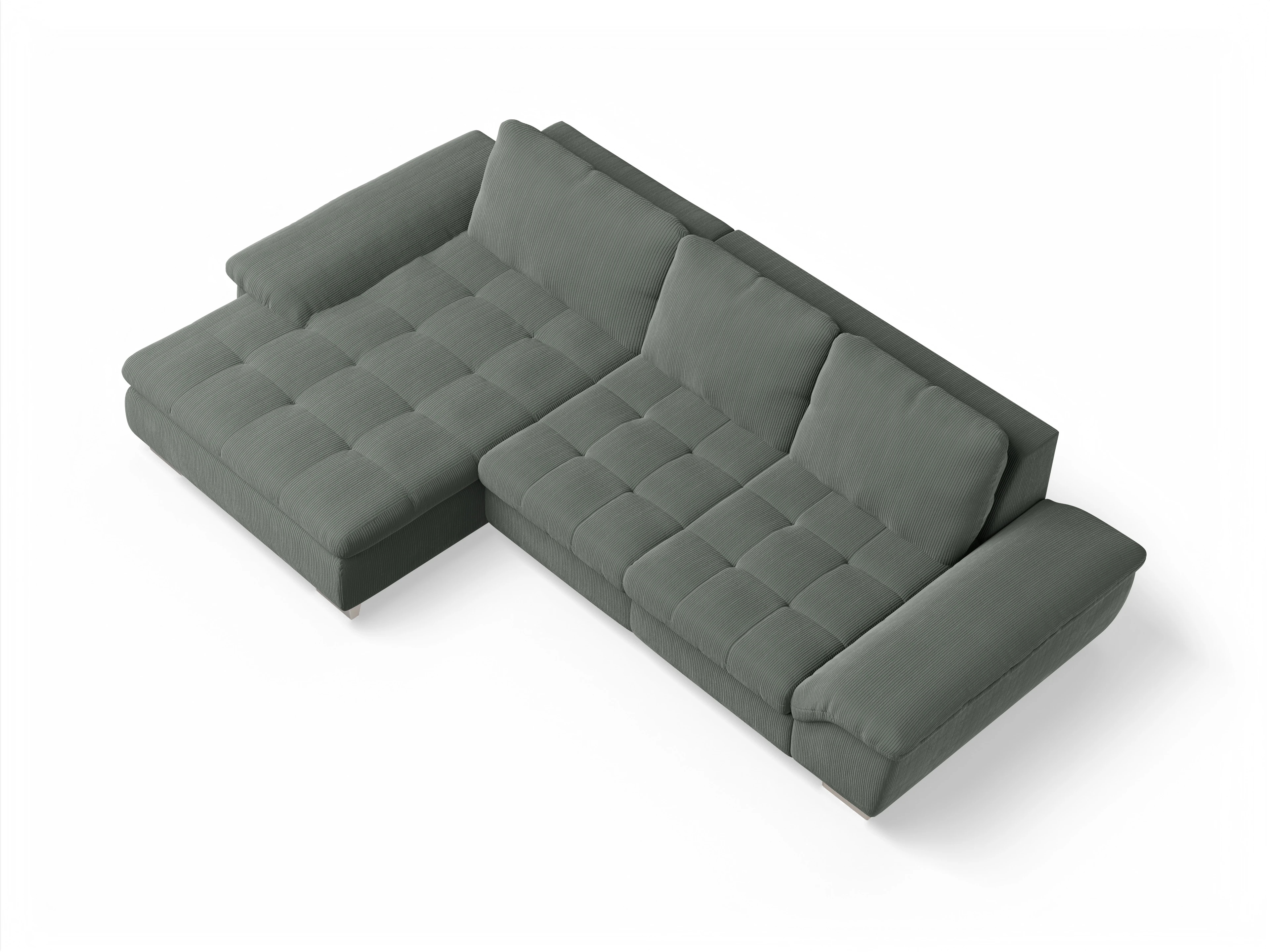 Ansicht des Produktes SC Smart 1007 Ecksofa links Abschluss offen in Stoff Grün