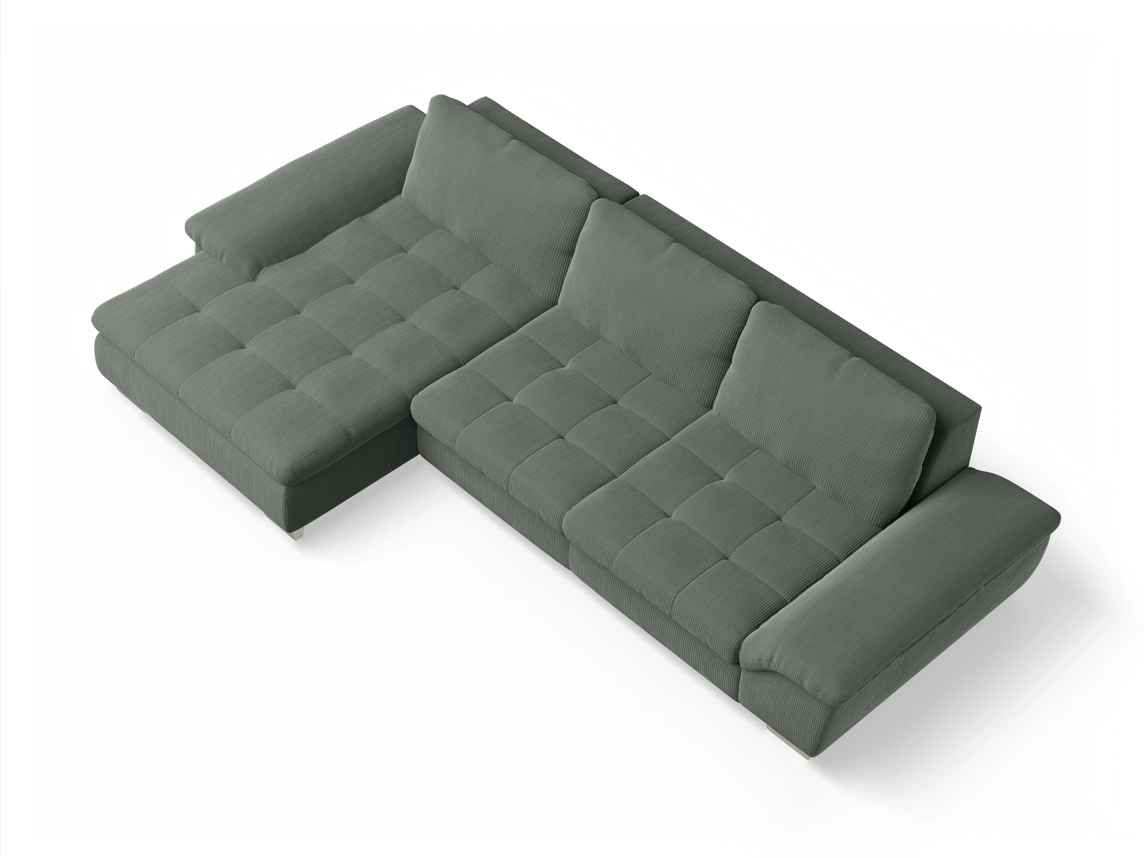 Ansicht des Produktes SC Smart 1007 Ecksofa links Abschluss offen in Stoff Grün