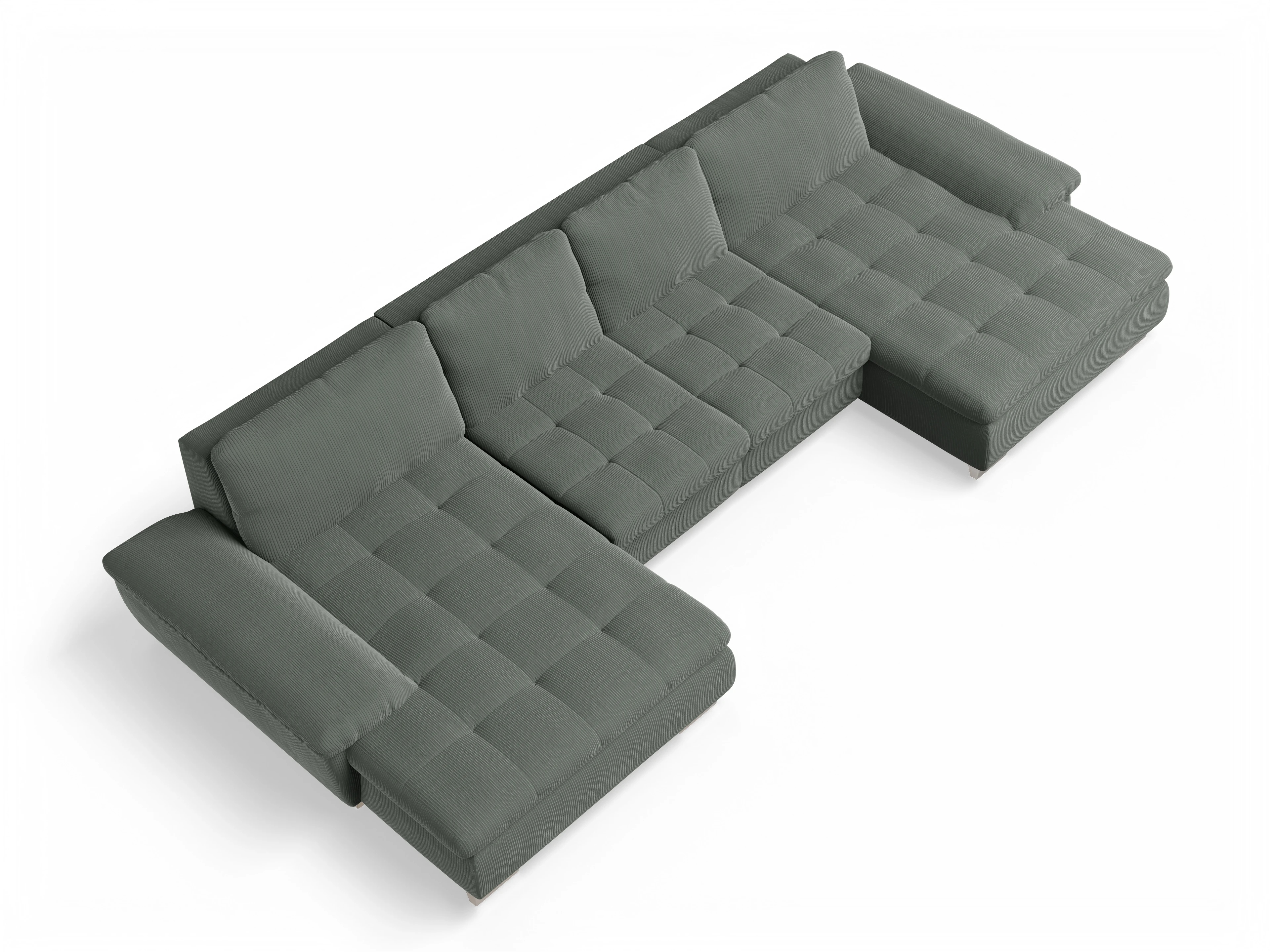 Ansicht des Produktes SC Smart 1007 Wohnlandschaft offen beidseitig in Stoff Grün