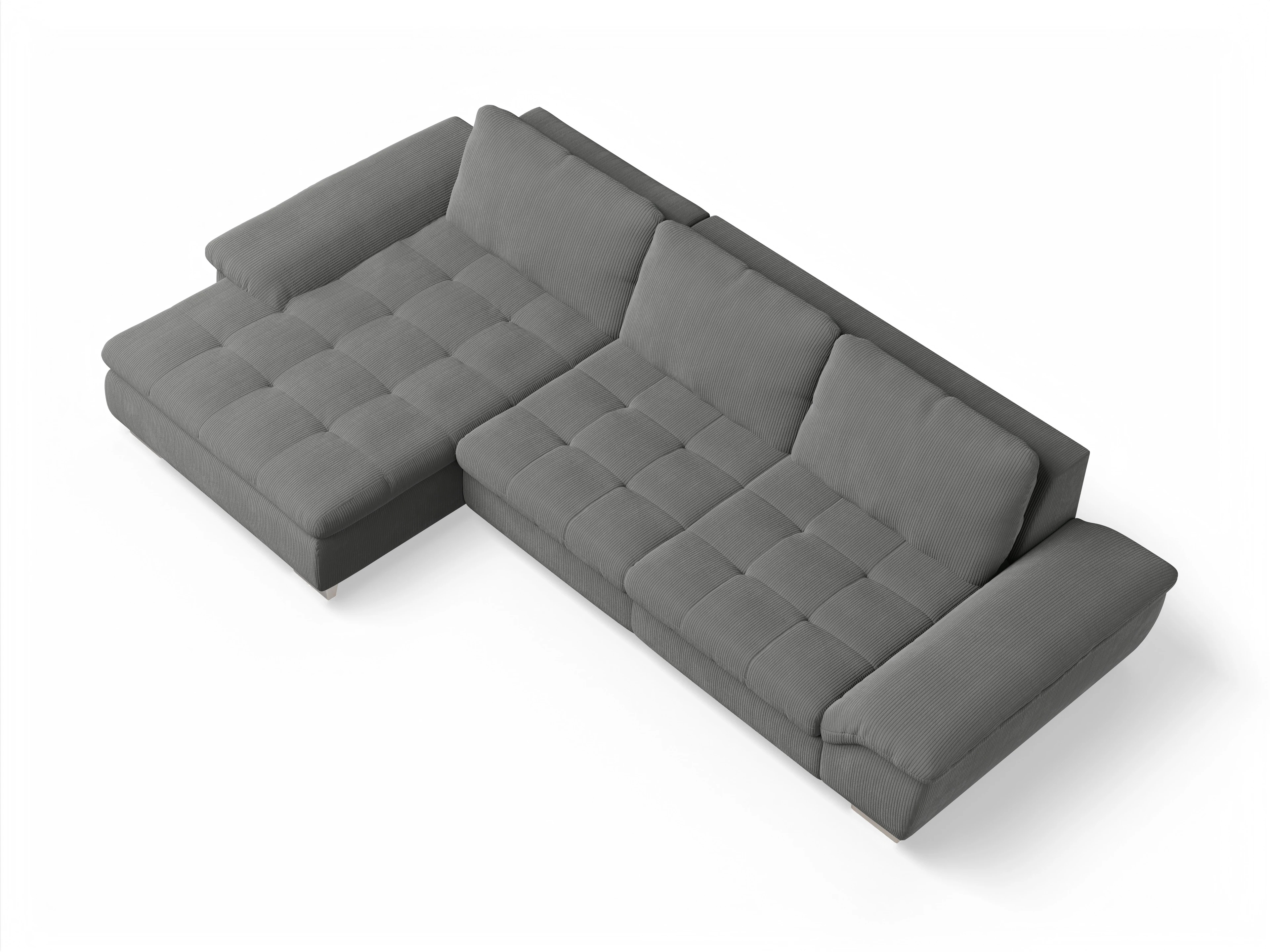 Ansicht des Produktes SC Smart 1007 Ecksofa links Abschluss offen in Stoff Grau