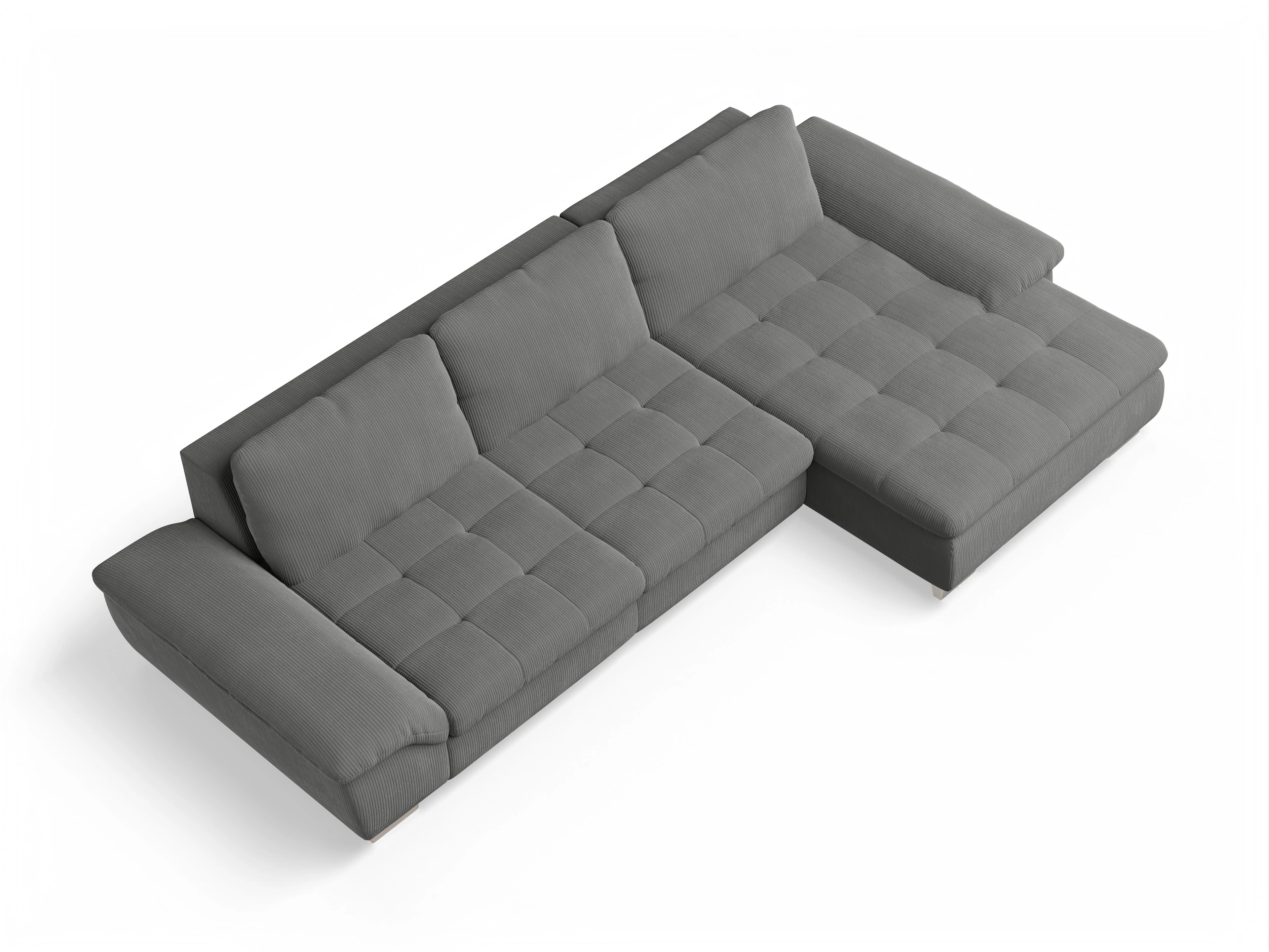 Ansicht des Produktes SC Smart 1007 Ecksofa rechts Abschluss offen in Stoff Grau