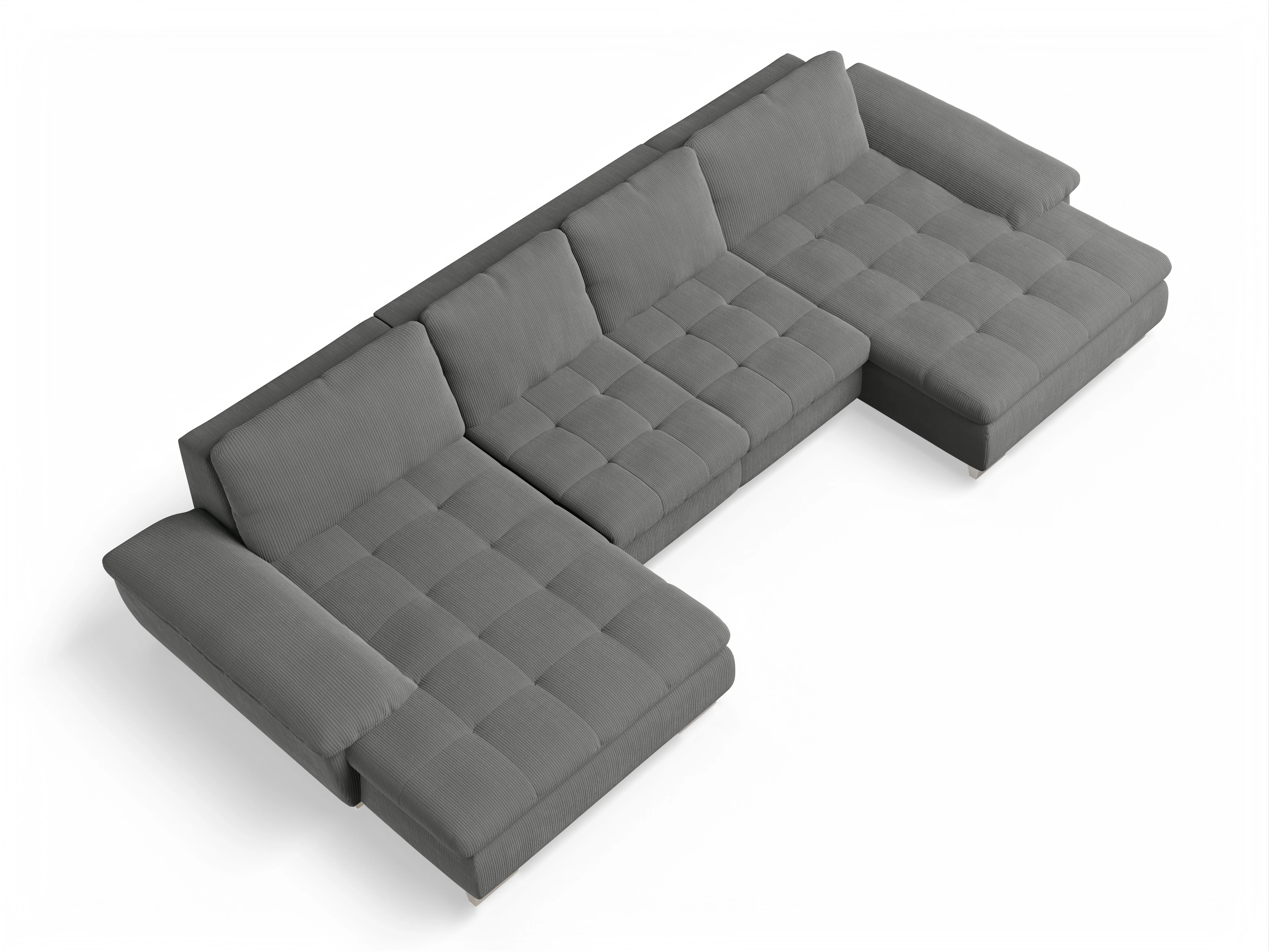 Ansicht des Produktes SC Smart 1007 Wohnlandschaft offen beidseitig in Stoff Grau