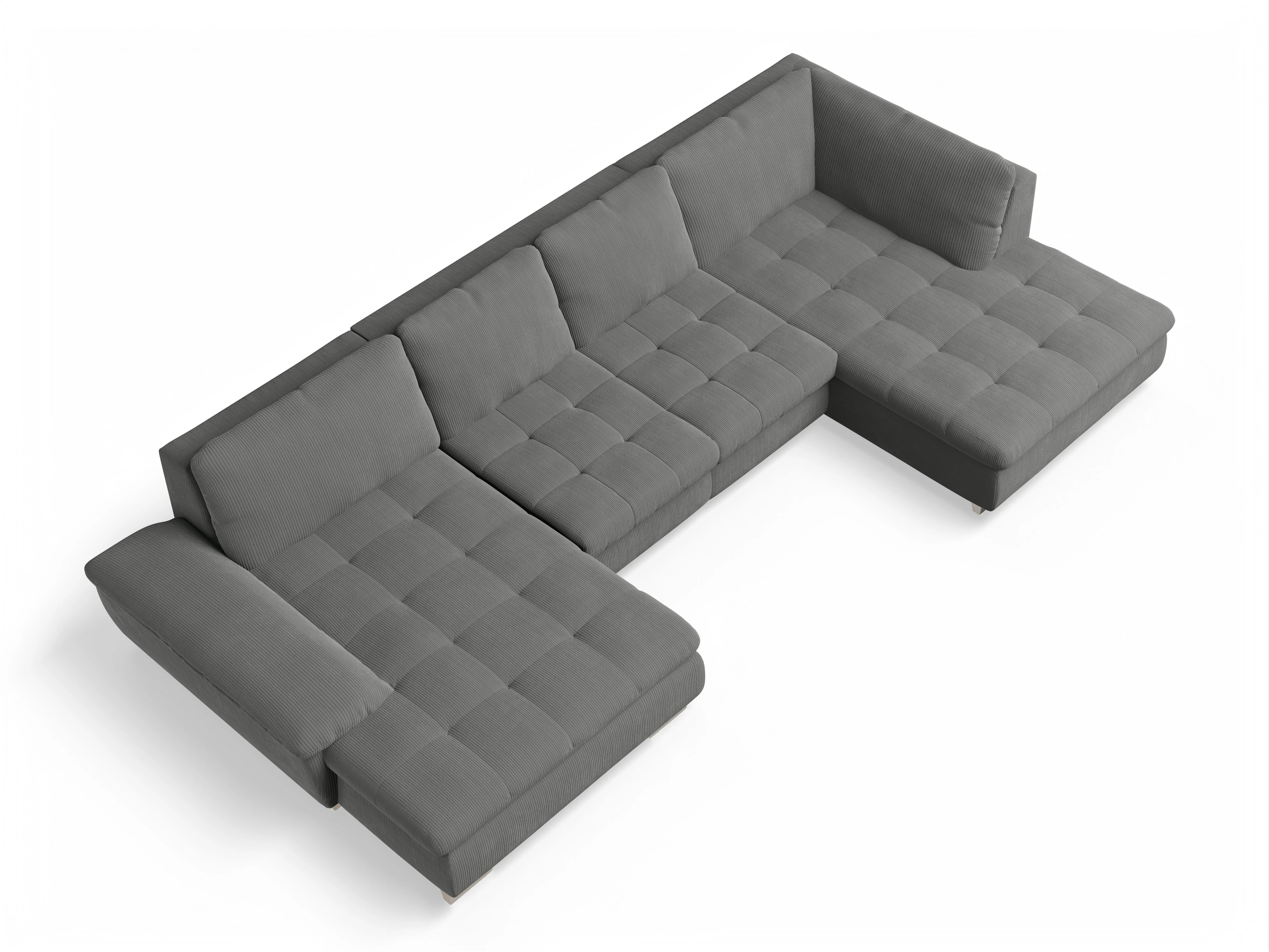 Ansicht des Produktes SC Smart 1007 Wohnlandschaft offen beidseitig in Stoff Grau