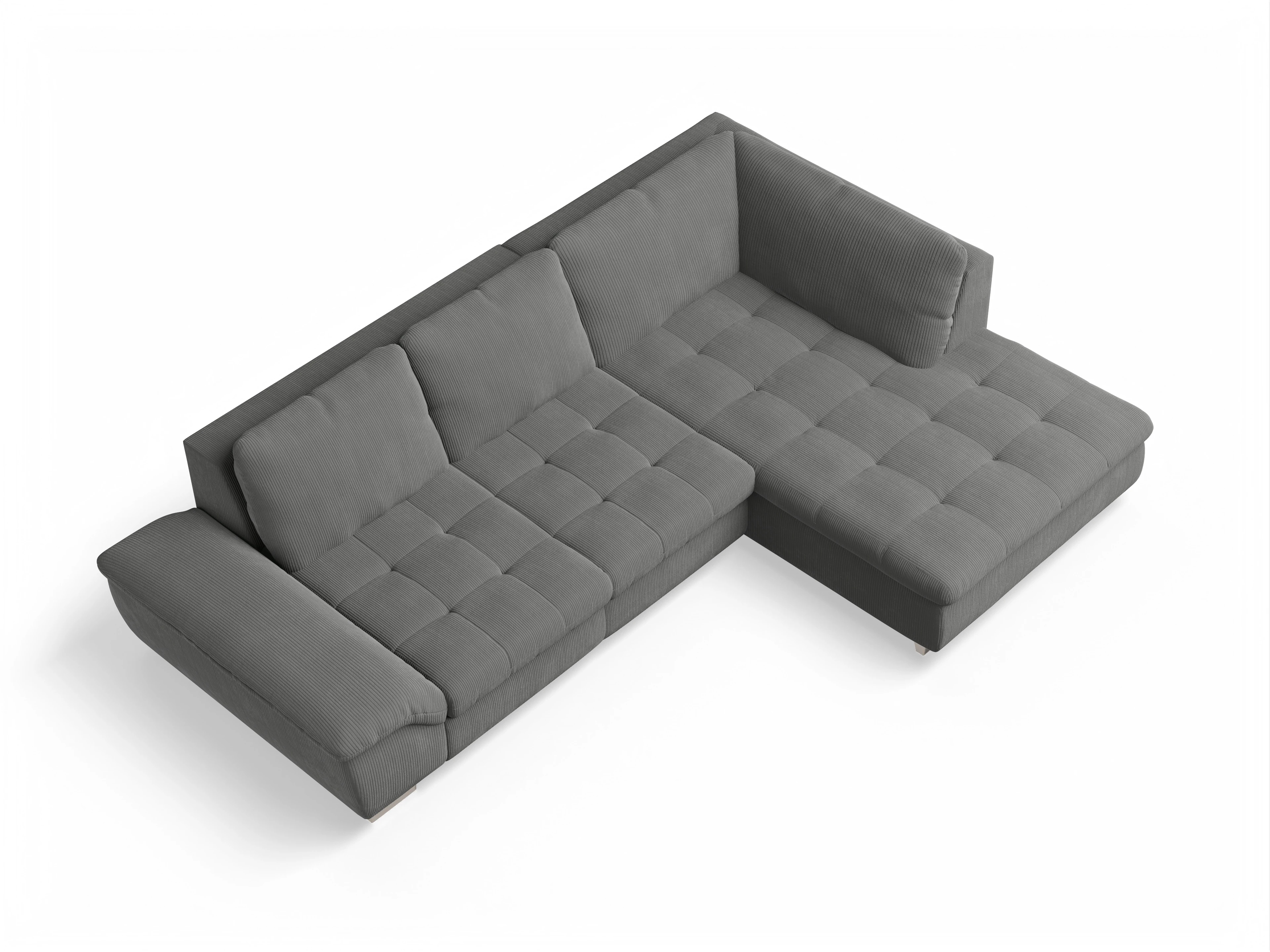 Ansicht des Produktes SC Smart 1007 Ecksofa rechts Abschluss offen in Stoff Grau