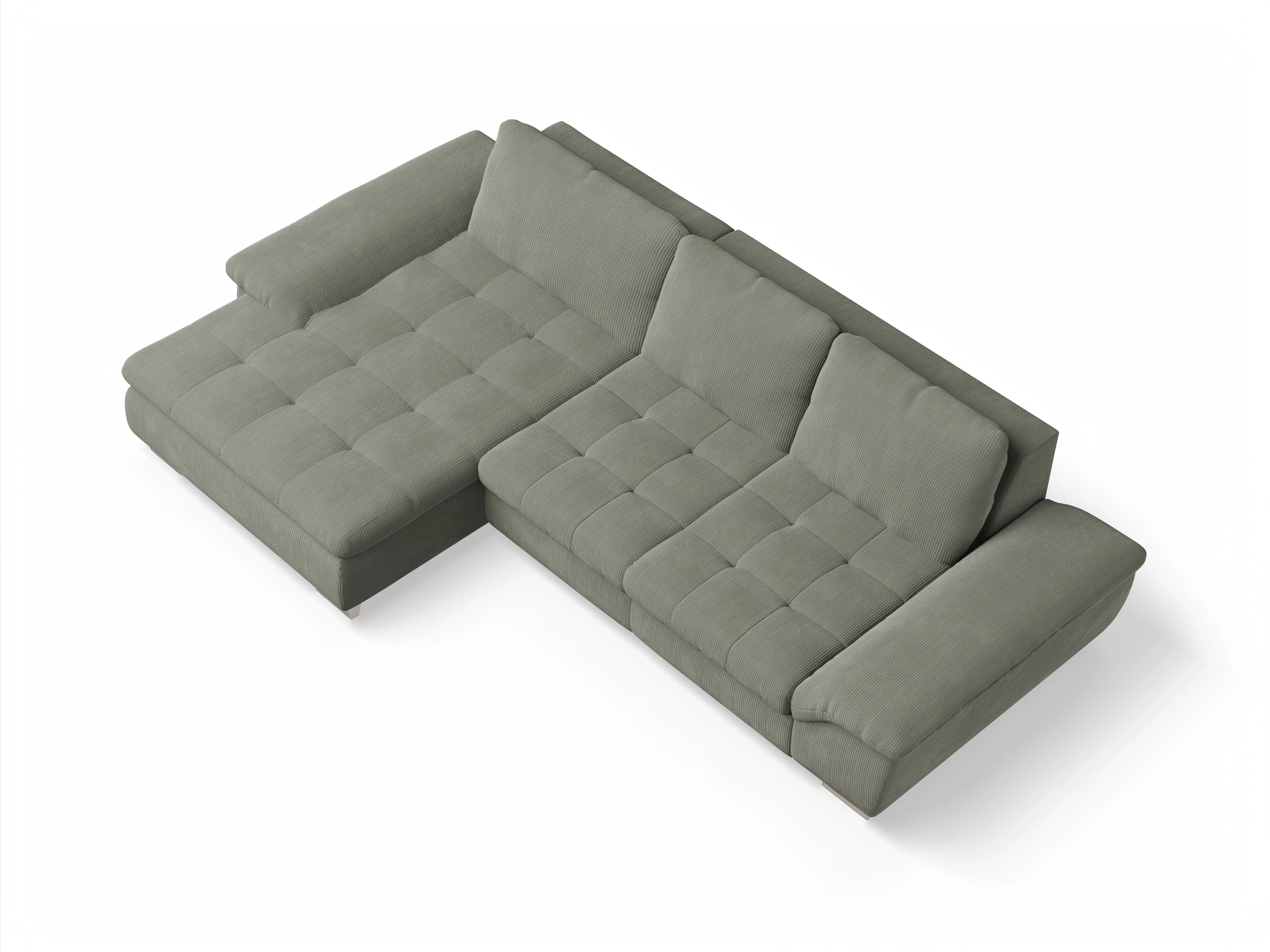Ansicht des Produktes SC Smart 1007 Ecksofa links Abschluss offen in Stoff Grün
