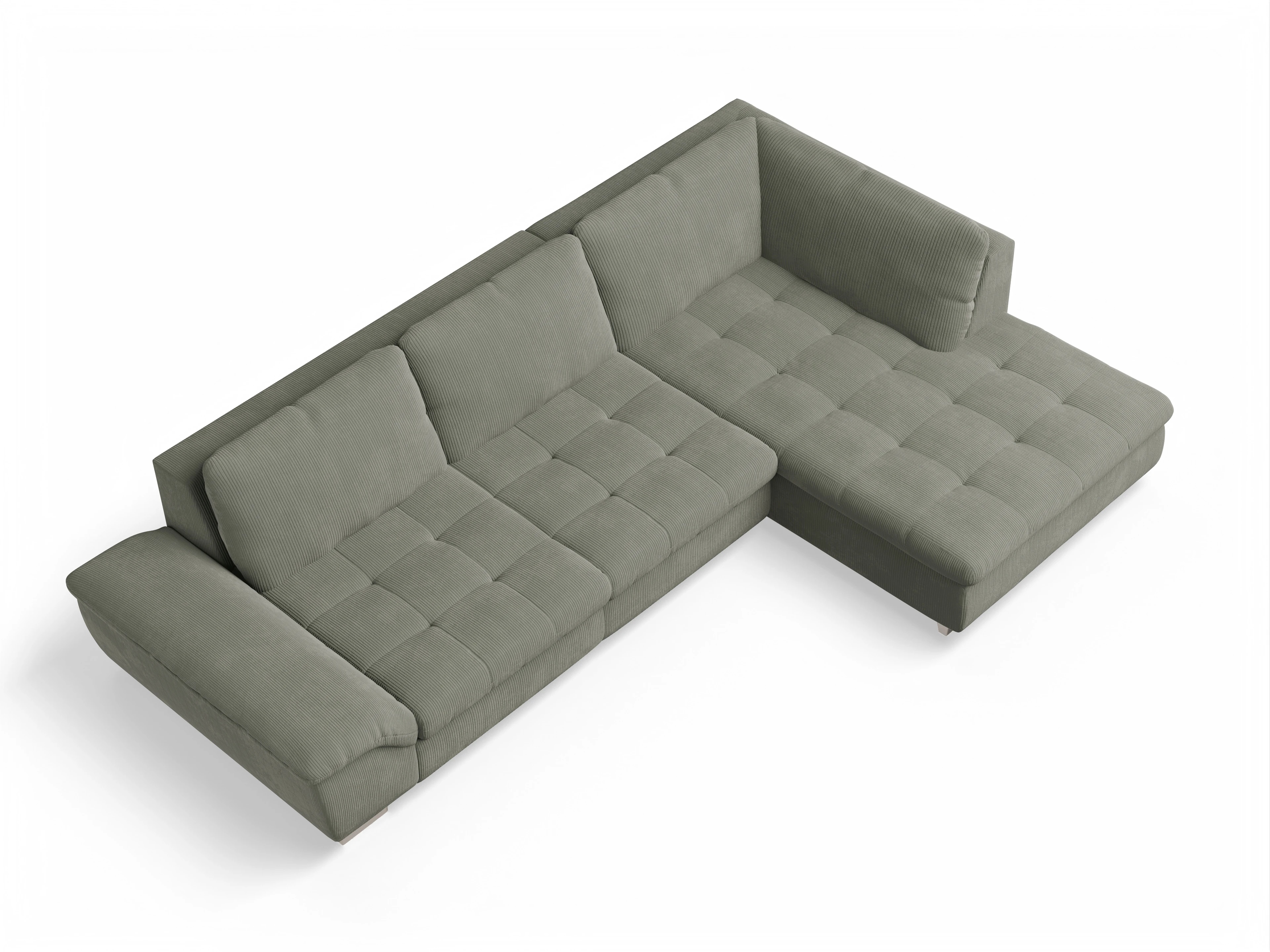 Ansicht des Produktes SC Smart 1007 Ecksofa rechts Abschluss offen in Stoff Grün