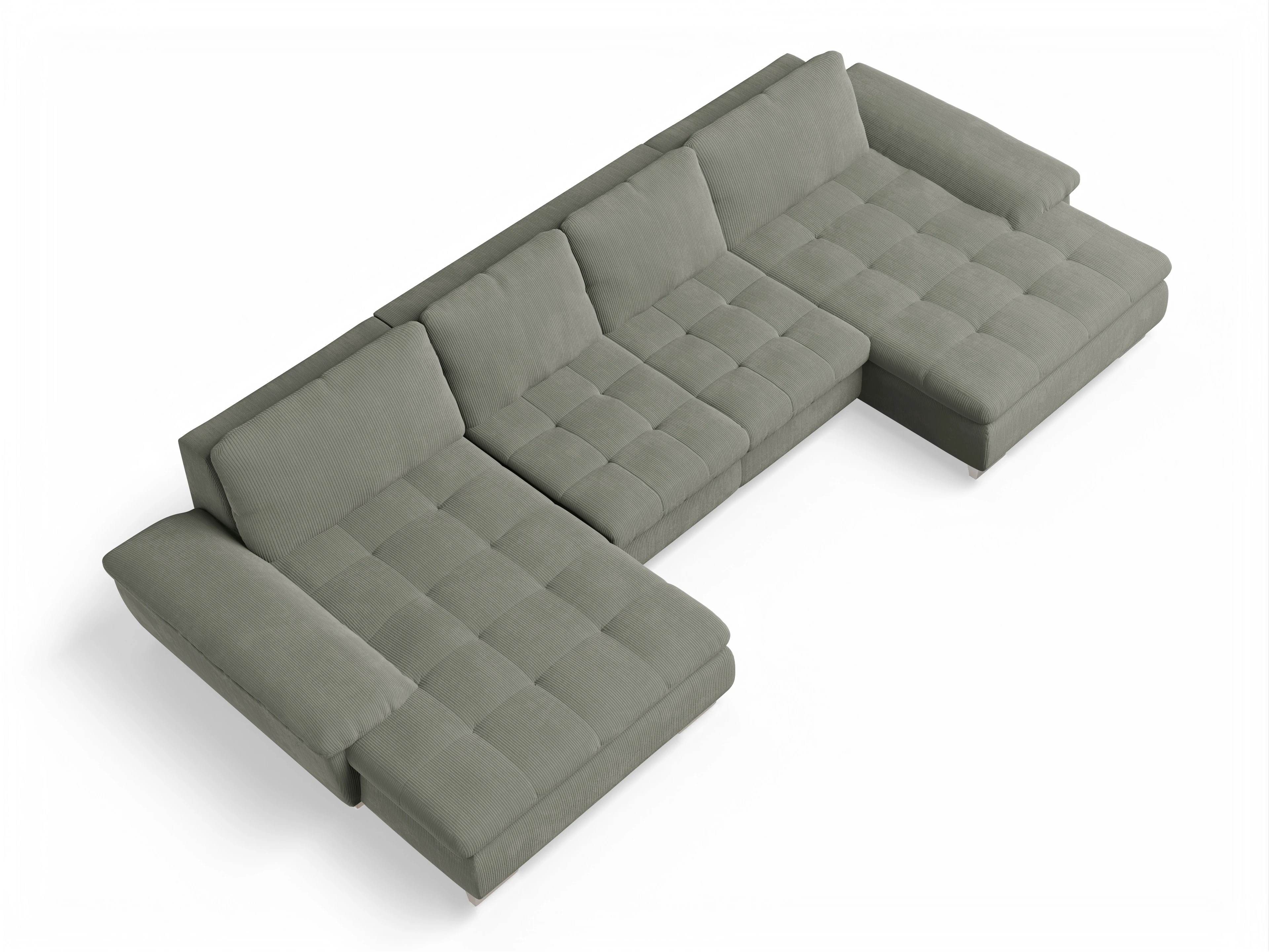 Ansicht des Produktes SC Smart 1007 Wohnlandschaft offen beidseitig in Stoff Grün