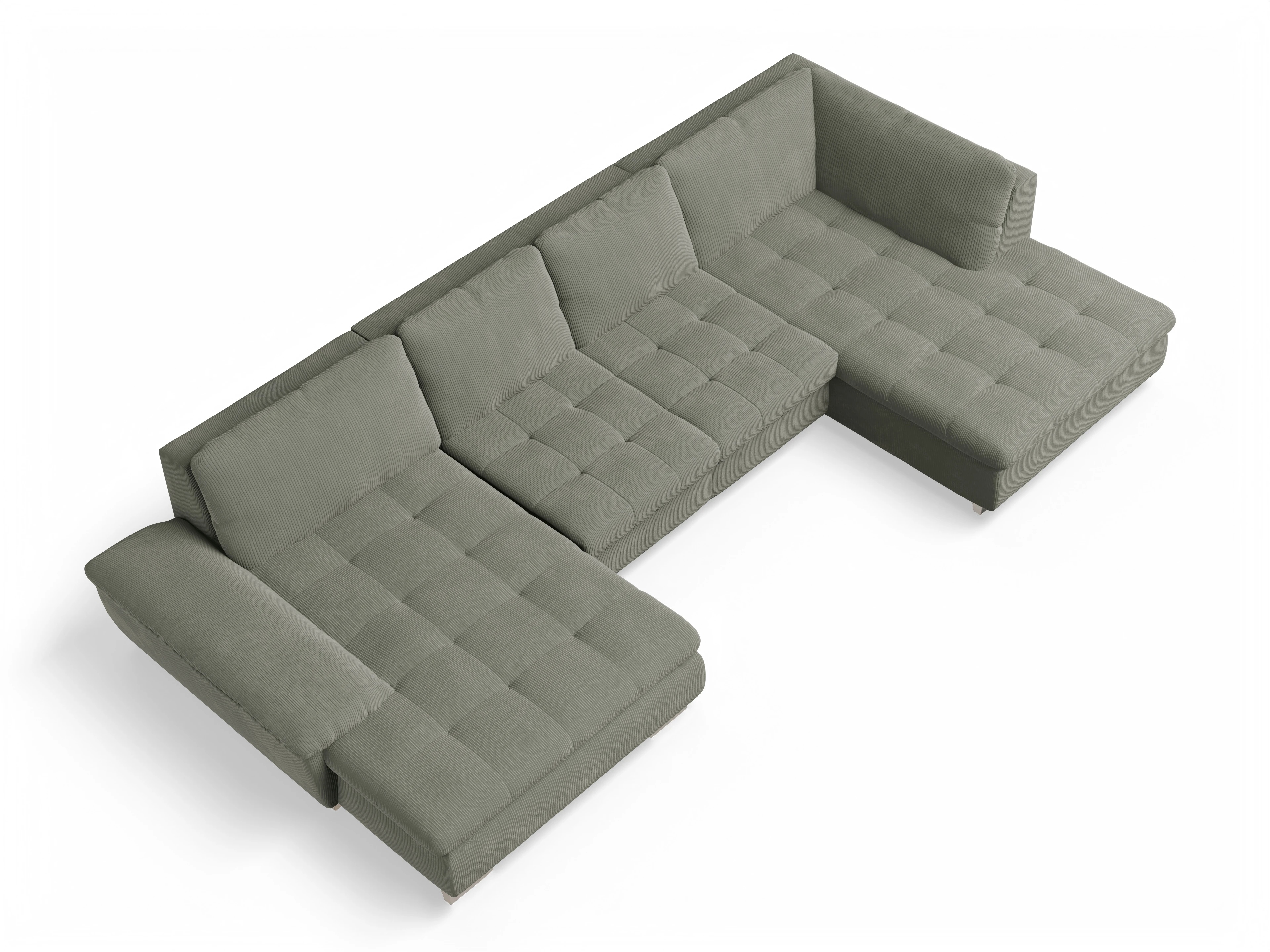 Ansicht des Produktes SC Smart 1007 Wohnlandschaft offen beidseitig in Stoff Grün