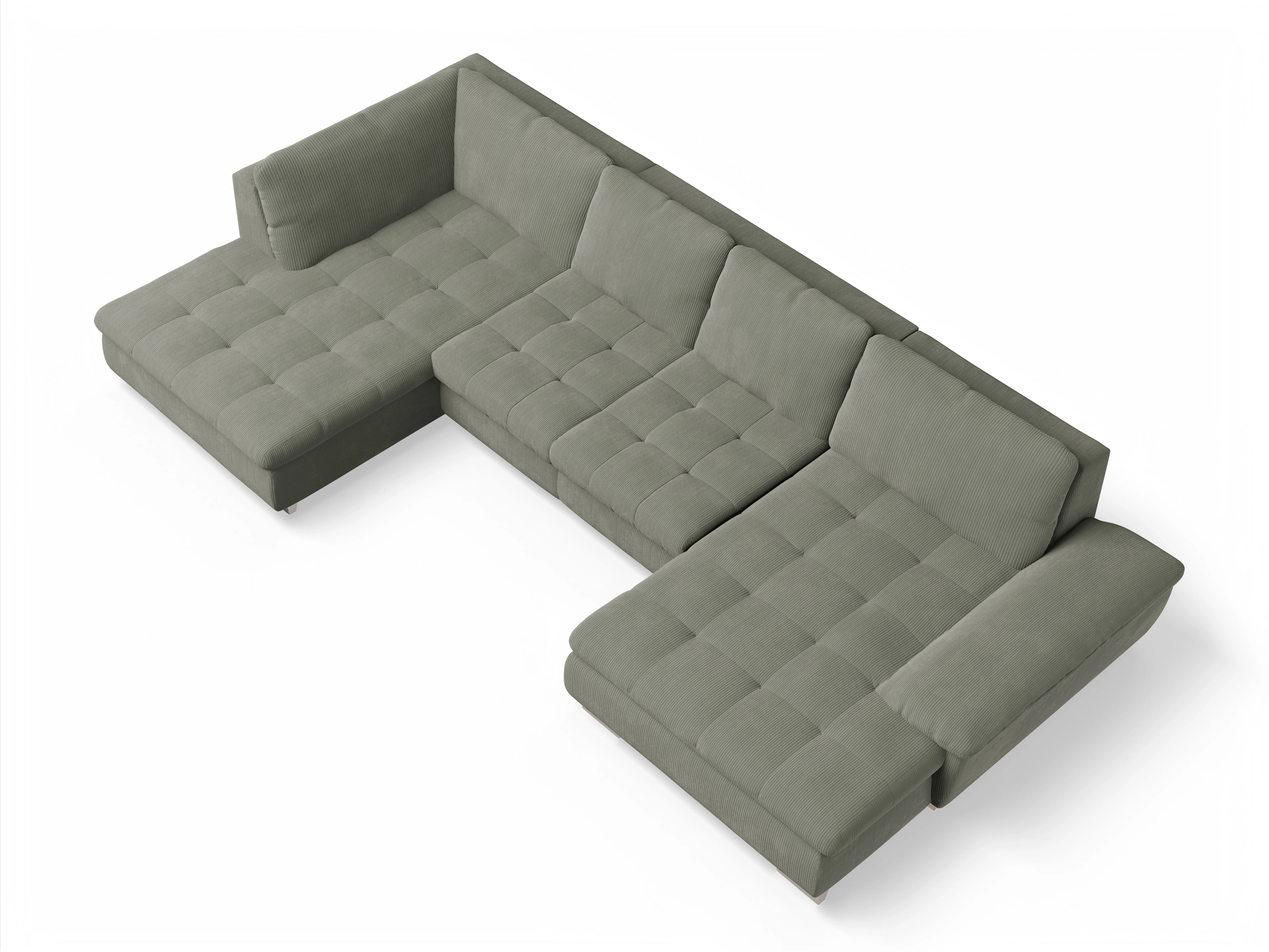 Ansicht des Produktes SC Smart 1007 Wohnlandschaft offen beidseitig in Stoff Grün