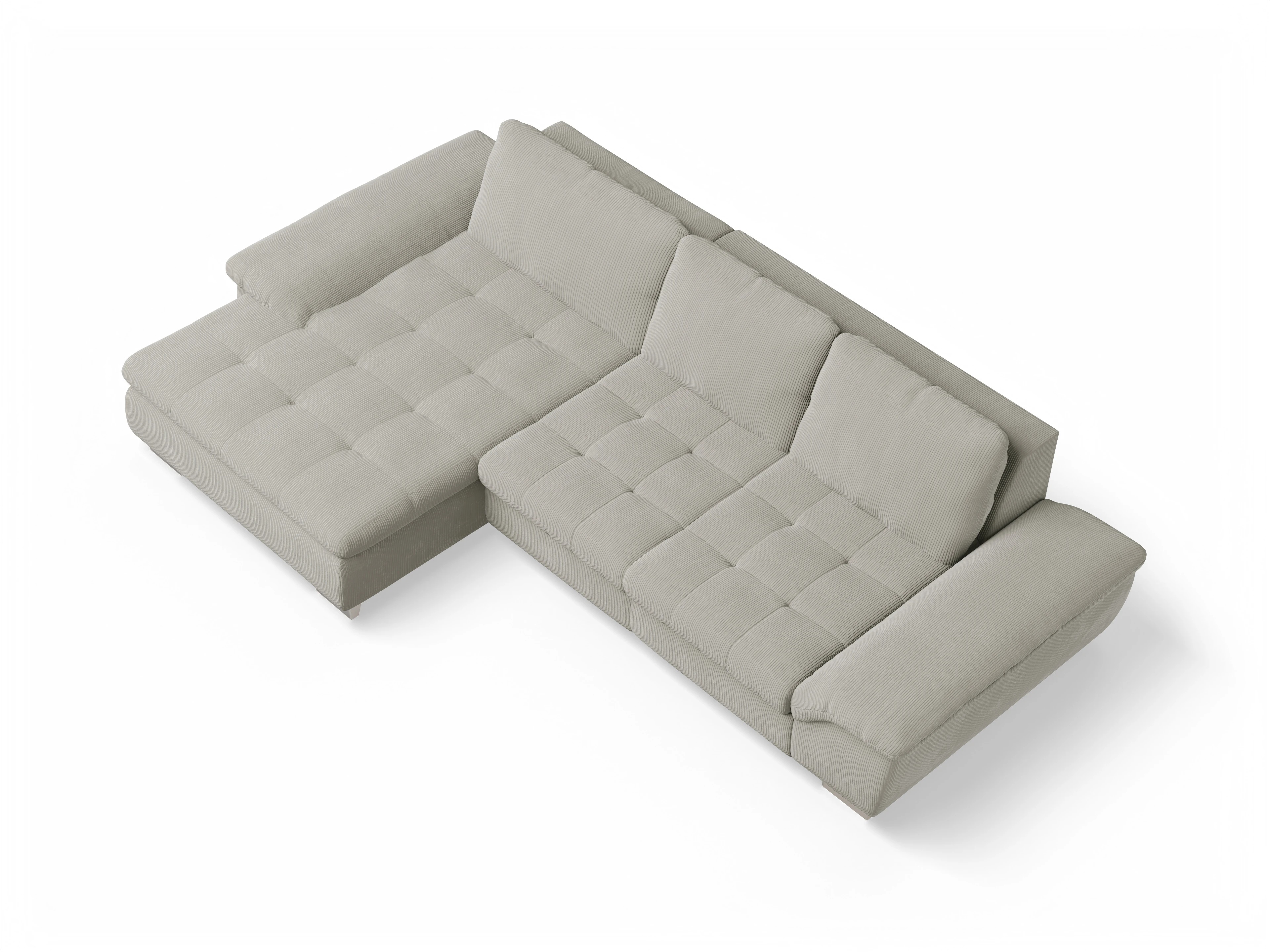 Ansicht des Produktes SC Smart 1007 Ecksofa links Abschluss offen in Stoff Beige