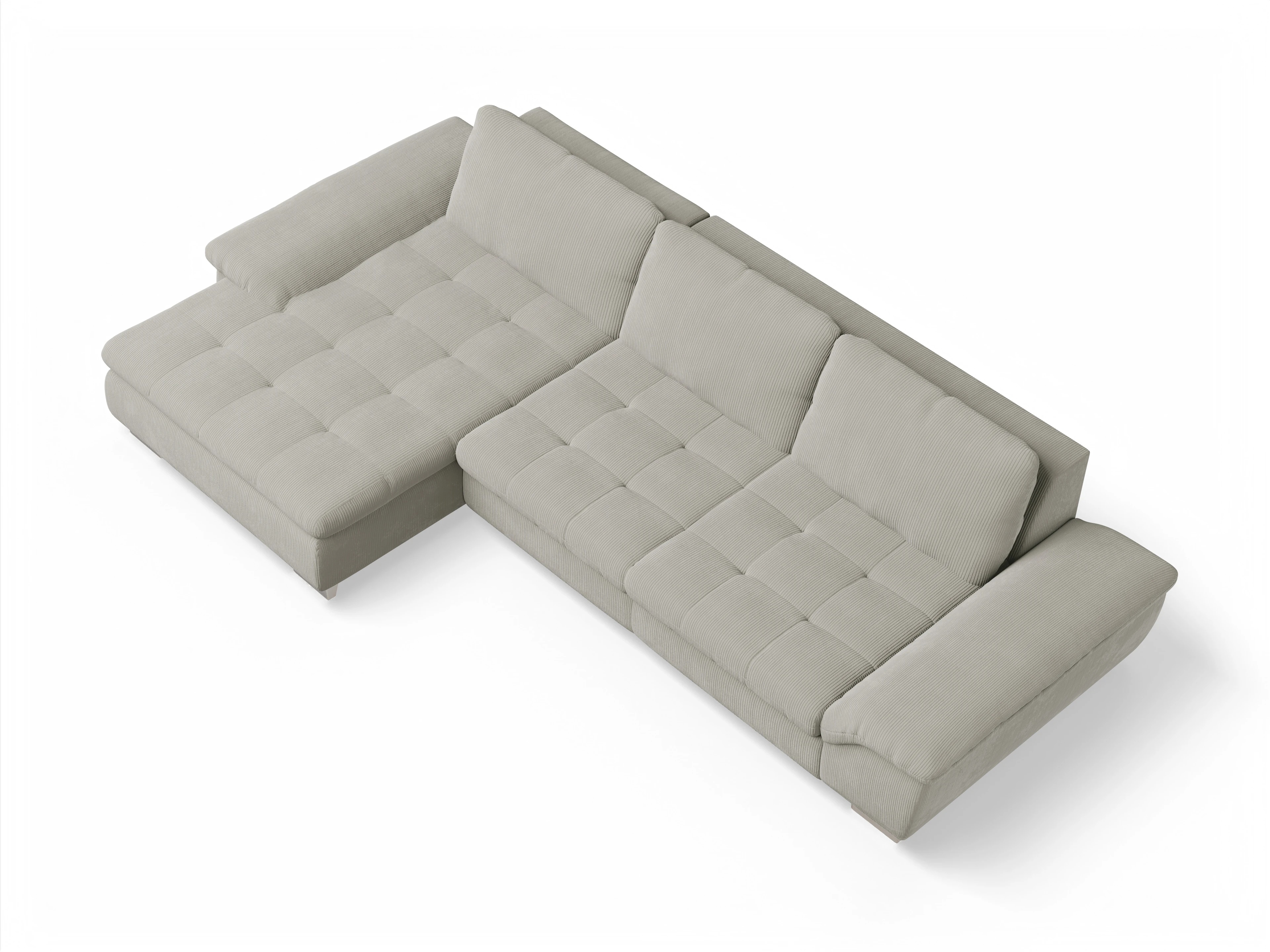 Ansicht des Produktes SC Smart 1007 Ecksofa links Abschluss offen in Stoff Beige