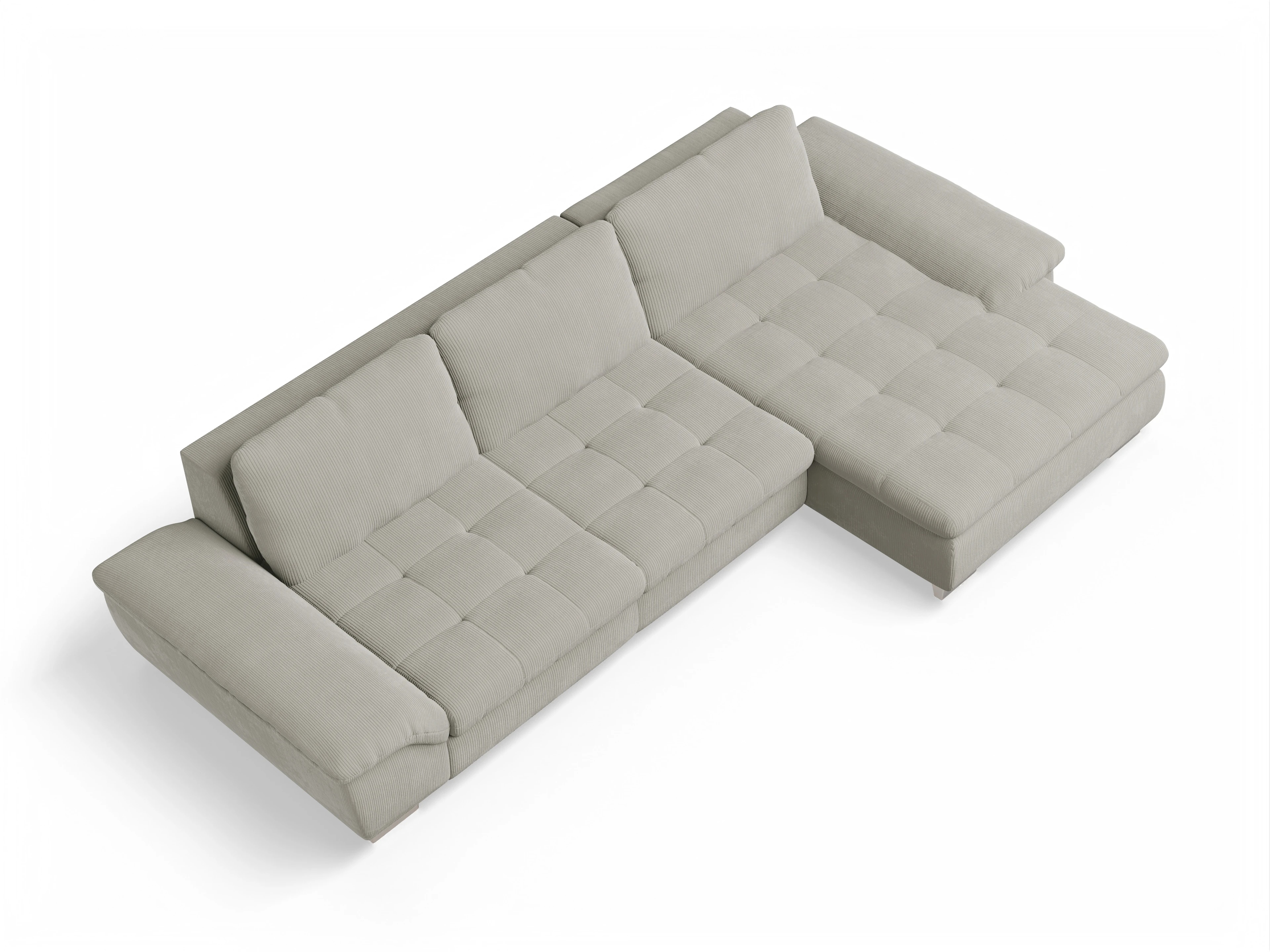 Ansicht des Produktes SC Smart 1007 Ecksofa rechts Abschluss offen in Stoff Beige
