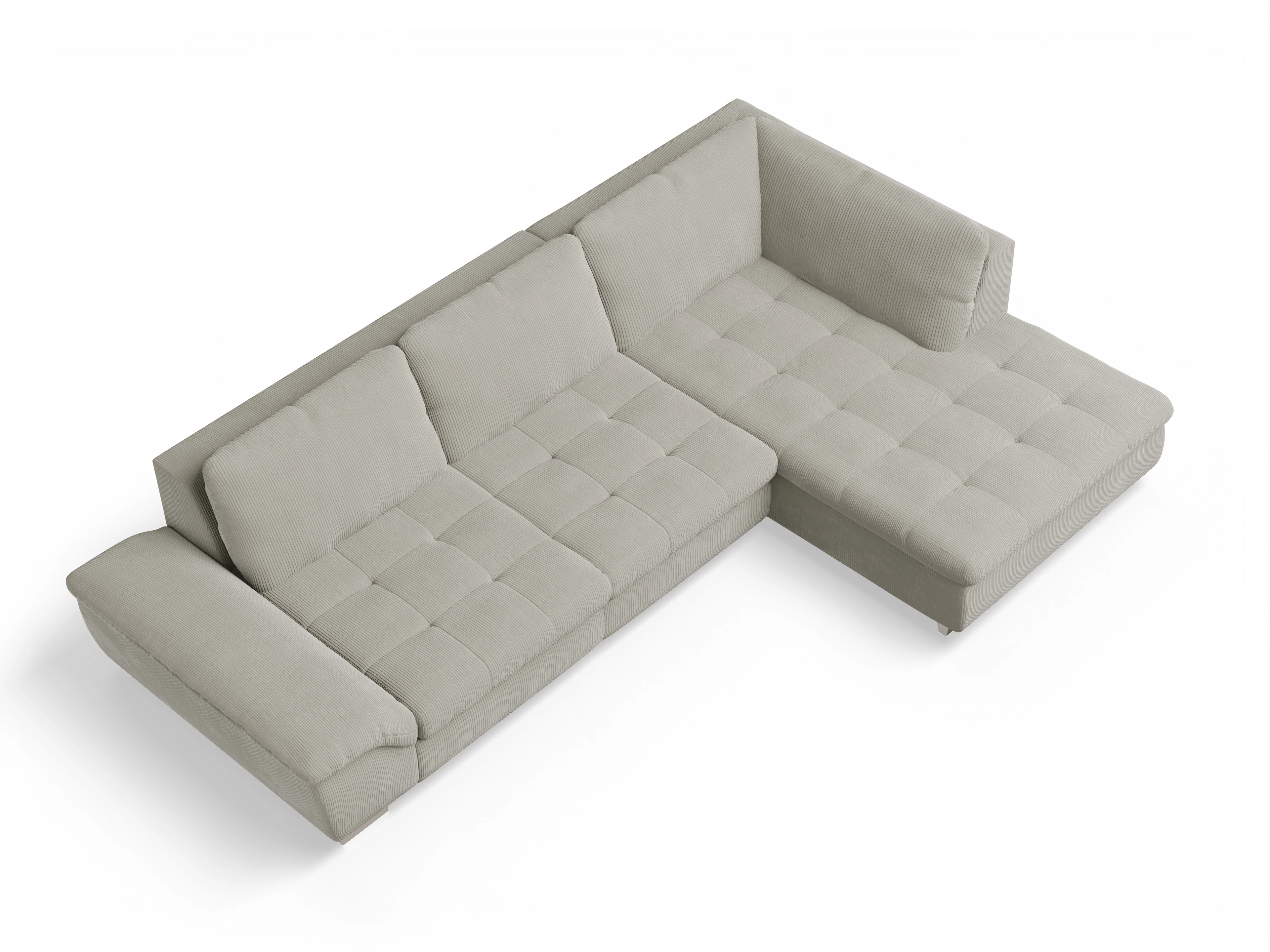 Ansicht des Produktes SC Smart 1007 Ecksofa rechts Abschluss offen in Stoff Beige