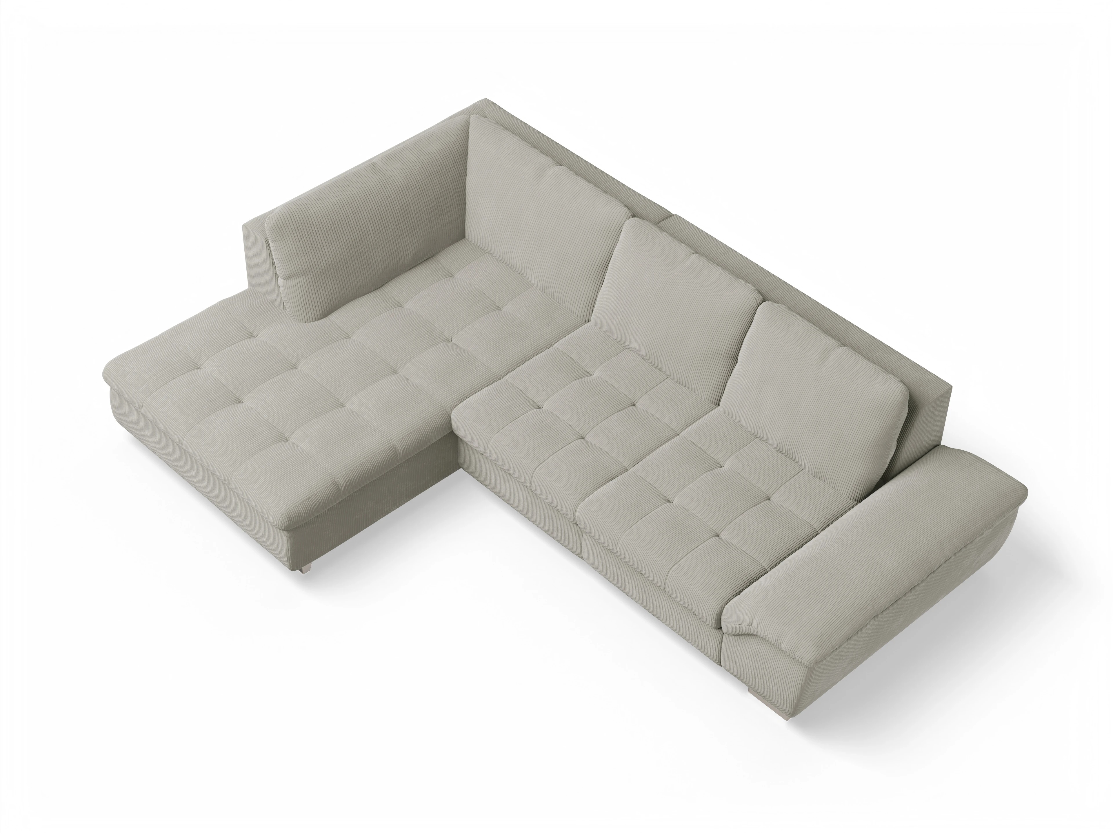 Ansicht des Produktes SC Smart 1007 Ecksofa links Abschluss offen in Stoff Beige