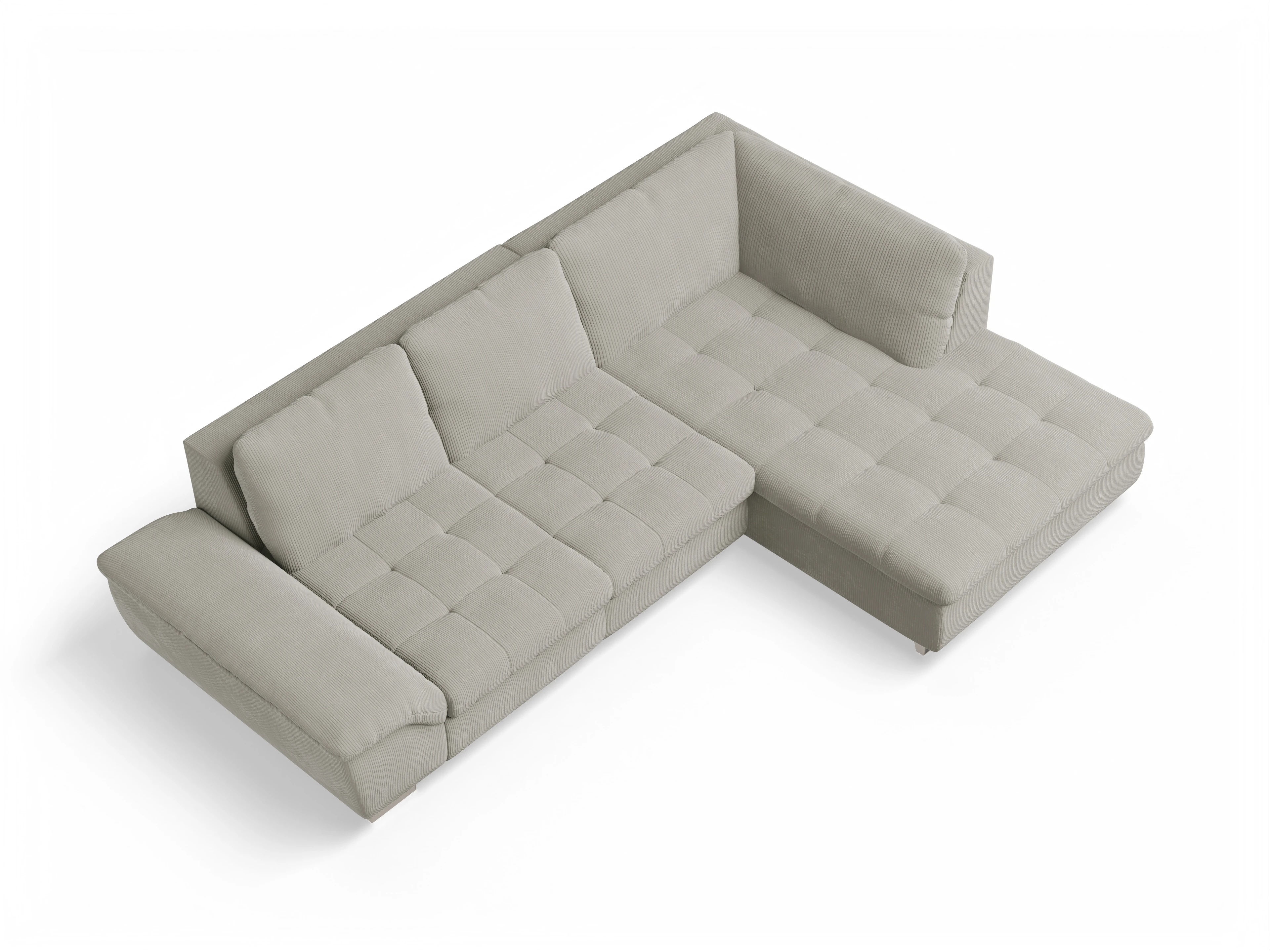 Ansicht des Produktes SC Smart 1007 Ecksofa rechts Abschluss offen in Stoff Beige