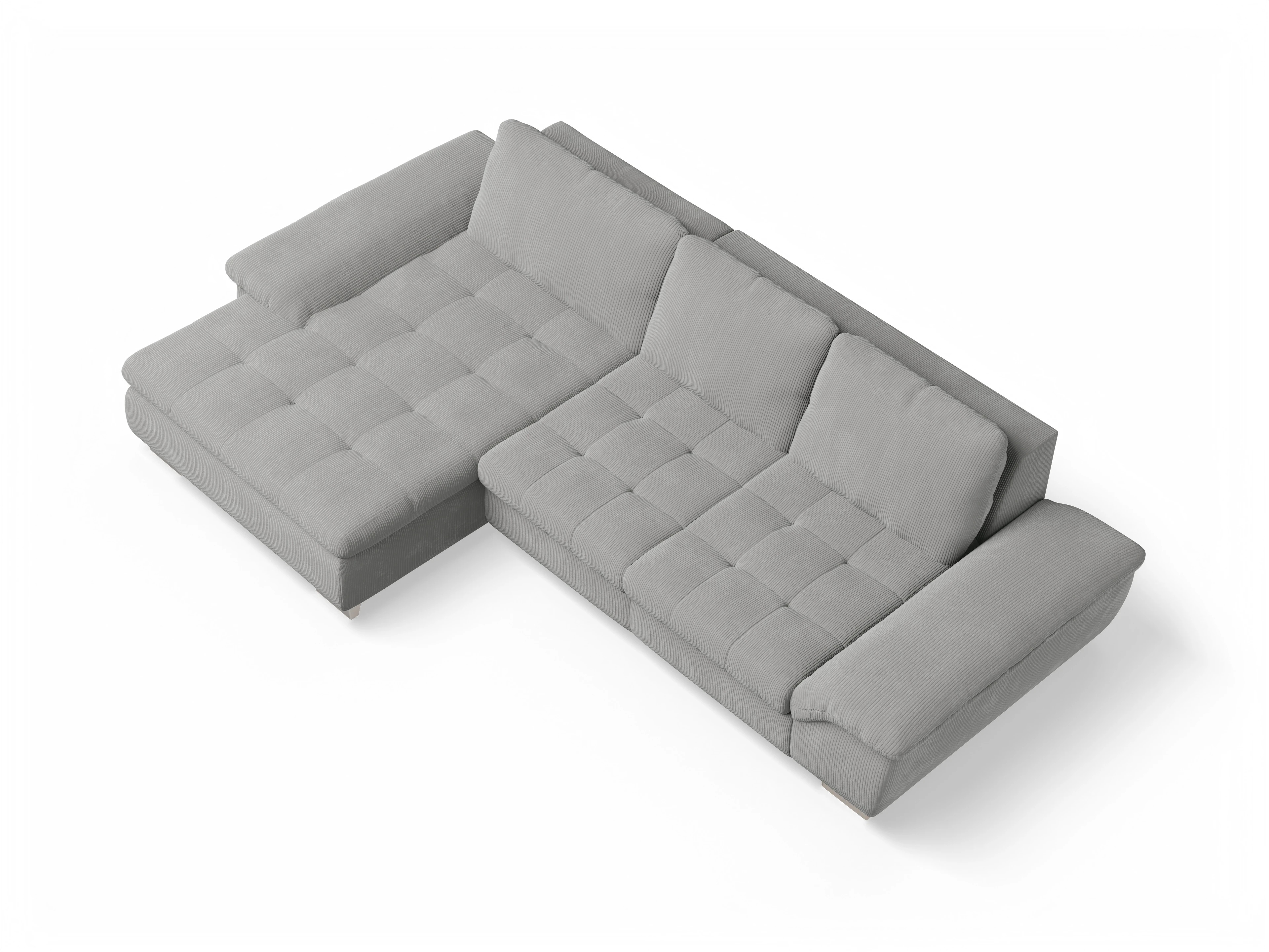Ansicht des Produktes SC Smart 1007 Ecksofa links Abschluss offen in Stoff Grau
