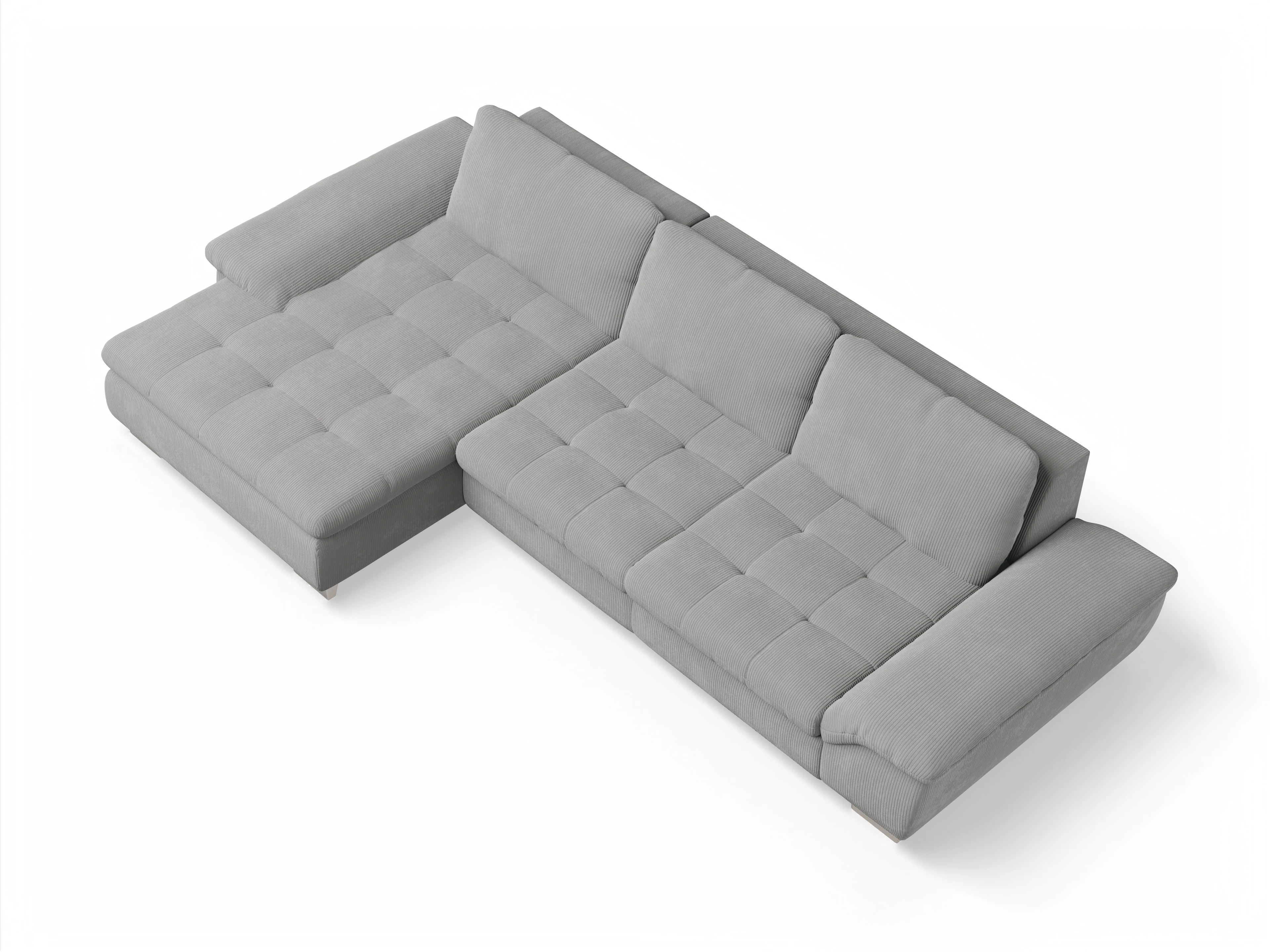 Ansicht des Produktes SC Smart 1007 Ecksofa links Abschluss offen in Stoff Grau