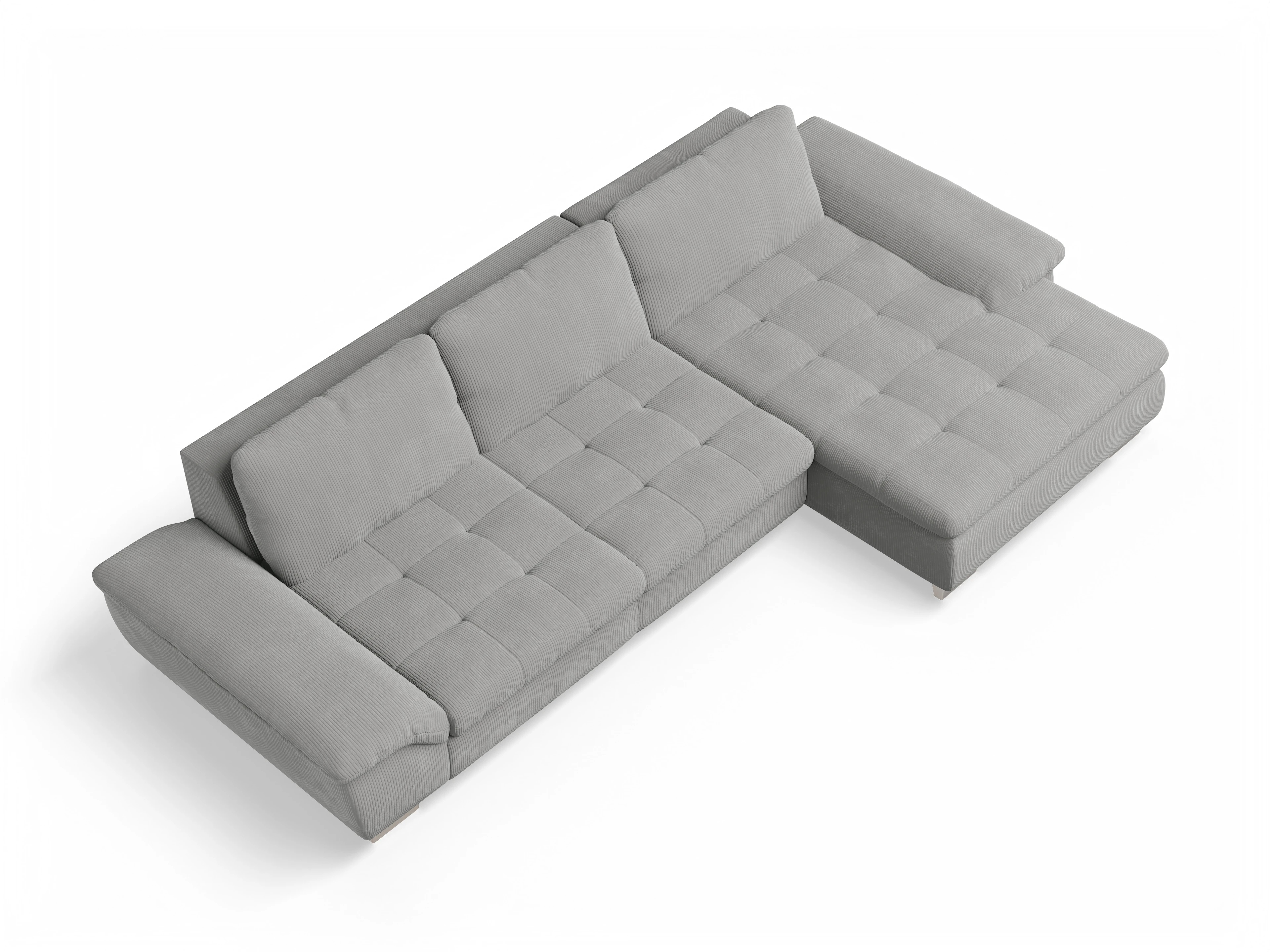 Ansicht des Produktes SC Smart 1007 Ecksofa rechts Abschluss offen in Stoff Grau