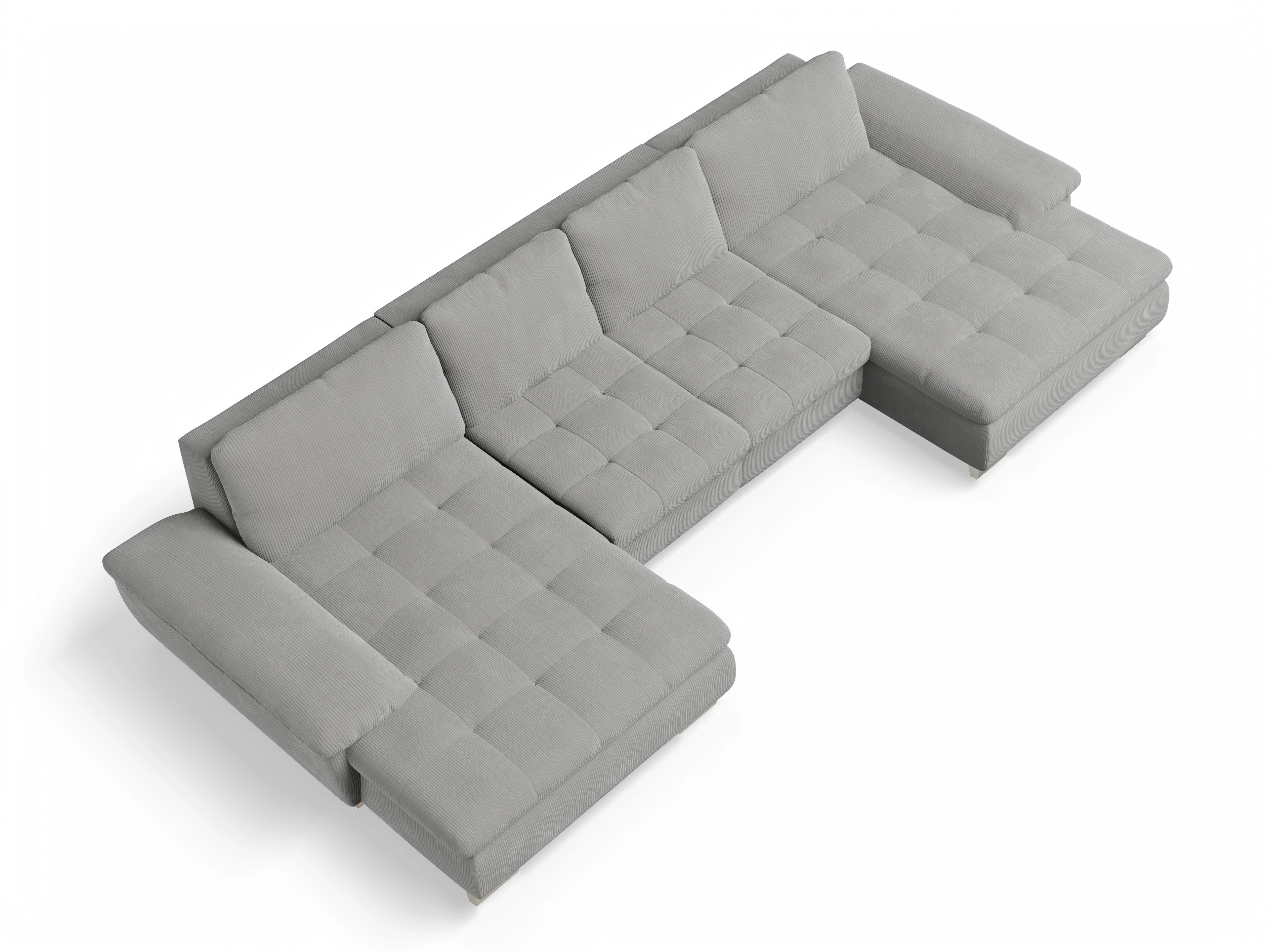 Ansicht des Produktes SC Smart 1007 Wohnlandschaft offen beidseitig in Stoff Grau