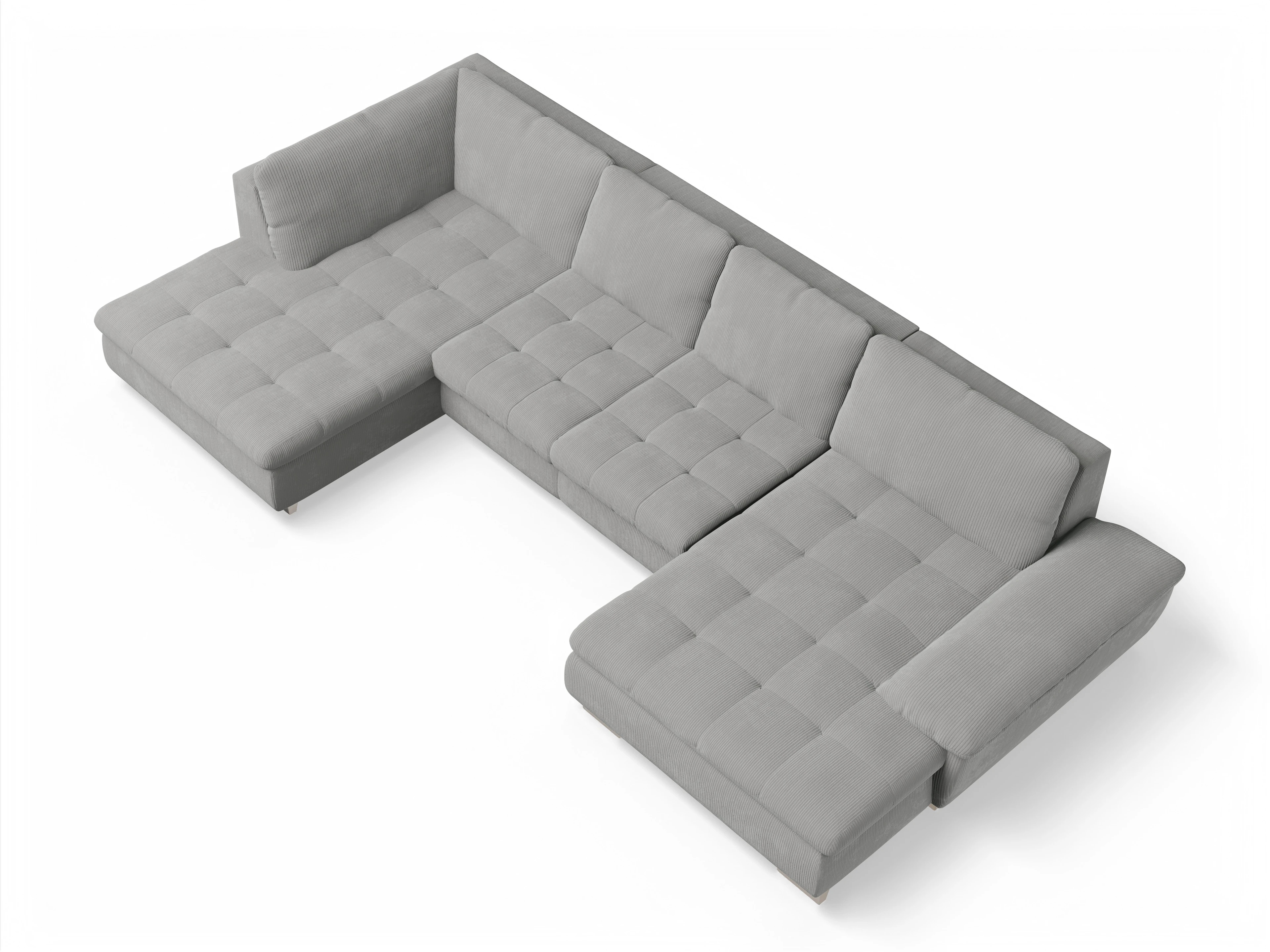 Ansicht des Produktes SC Smart 1007 Wohnlandschaft offen beidseitig in Stoff Grau