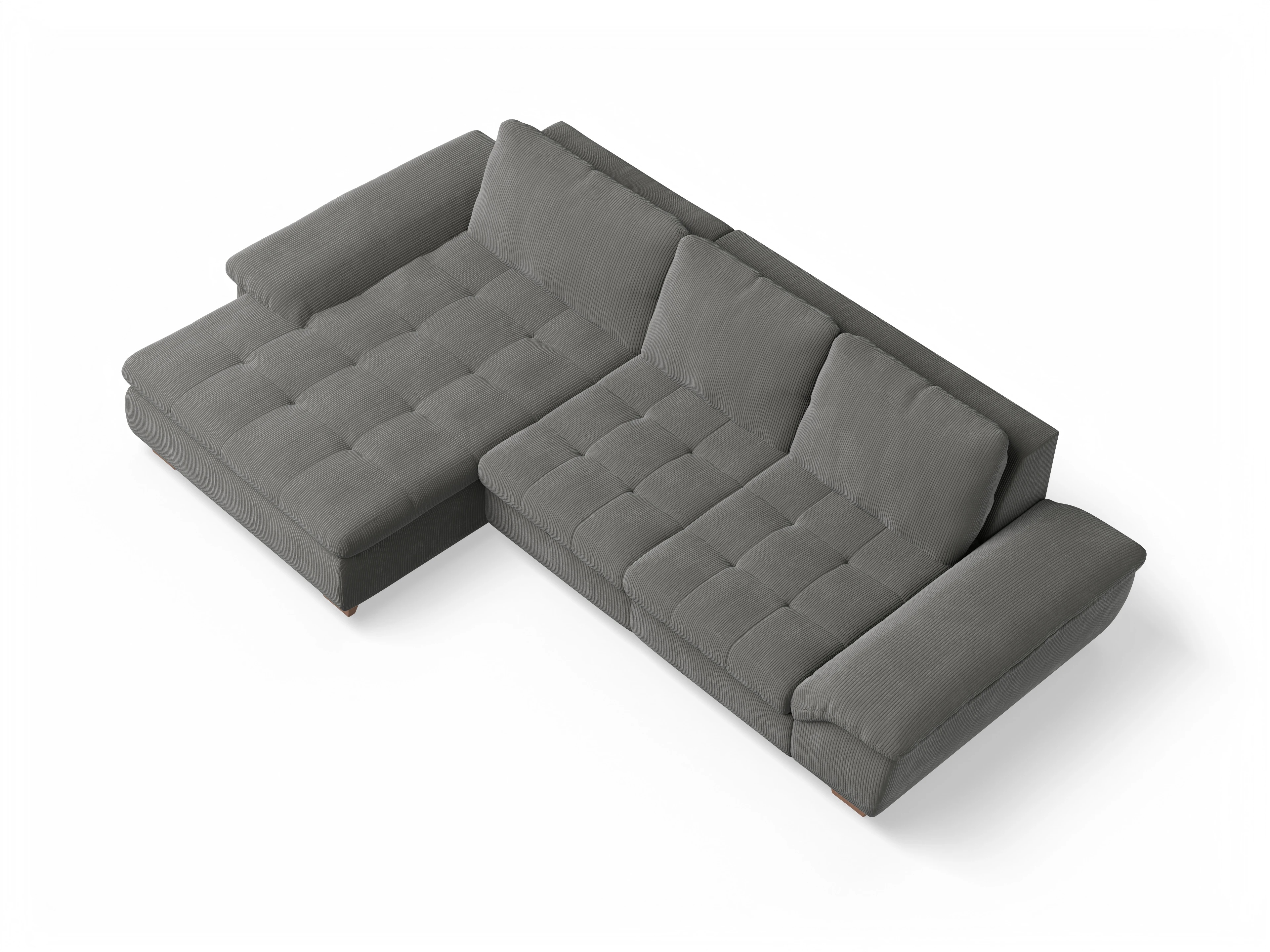 Sitz Concept smart 1007 Canape Medium L Ansicht des Produktes SC Smart 1007 Ecksofa links Abschluss offen in Stoff Braun