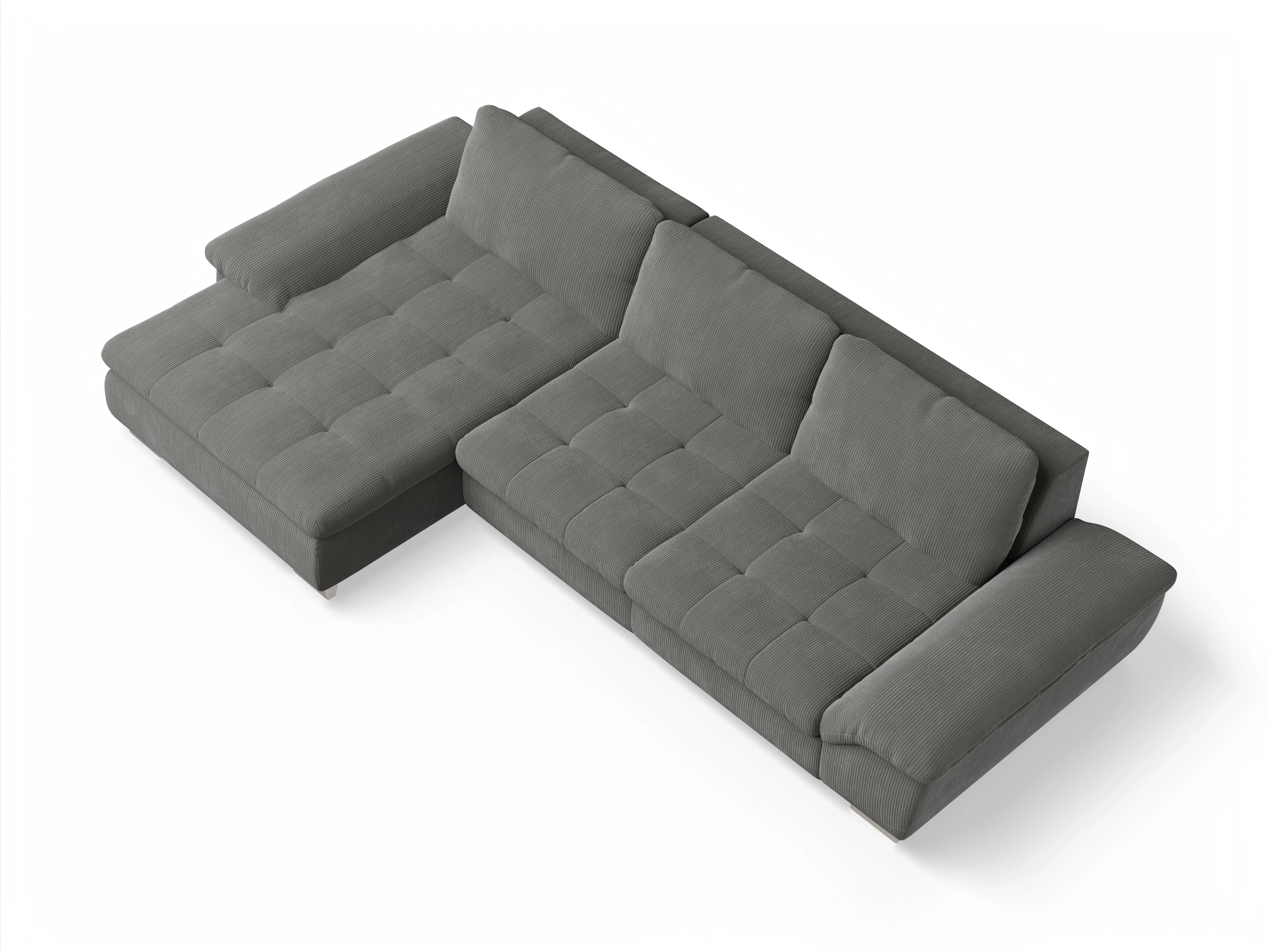 Ansicht des Produktes SC Smart 1007 Ecksofa links Abschluss offen in Stoff Braun