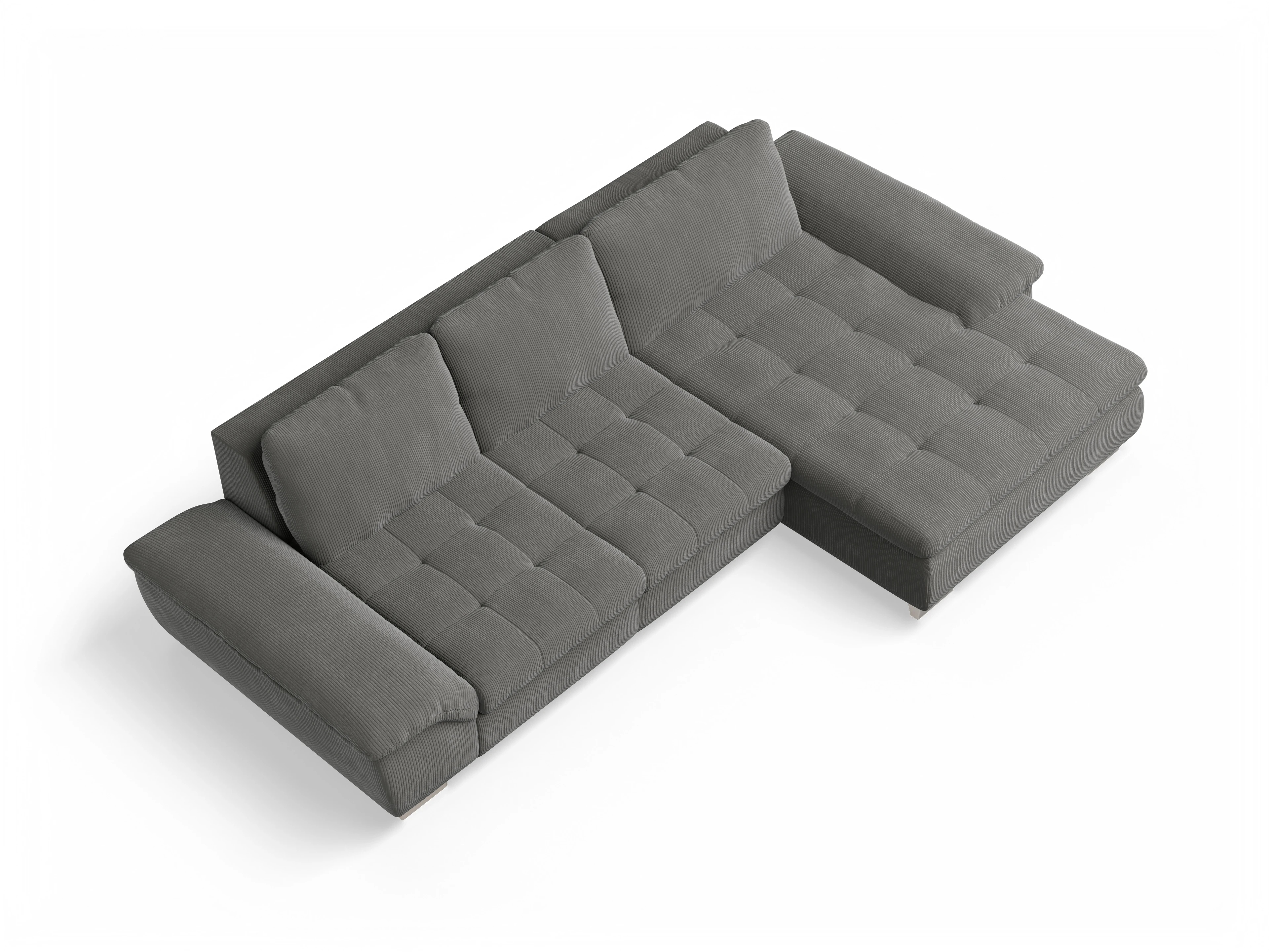 Ansicht des Produktes SC Smart 1007 Ecksofa rechts Abschluss offen in Stoff Braun