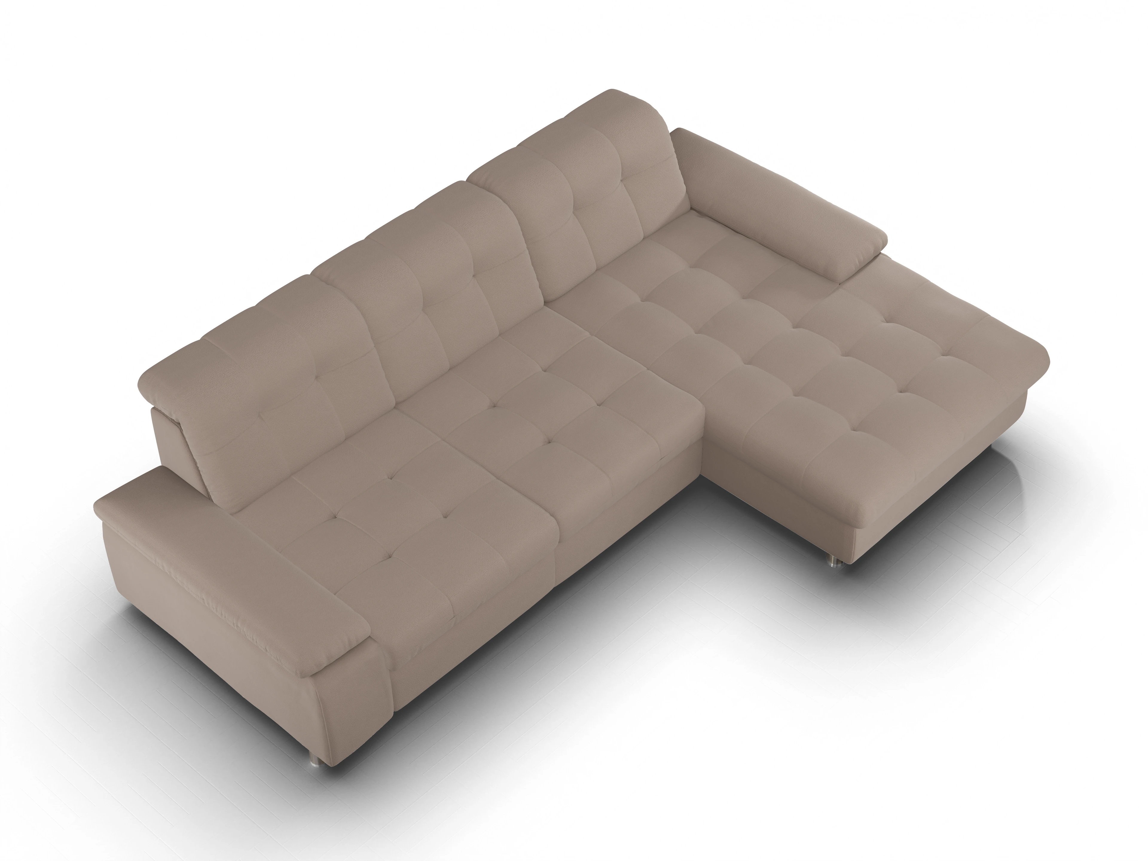 Ansicht des Produktes SC Smart 1012 Ecksofa rechts Abschluss offen in Stoff Beige