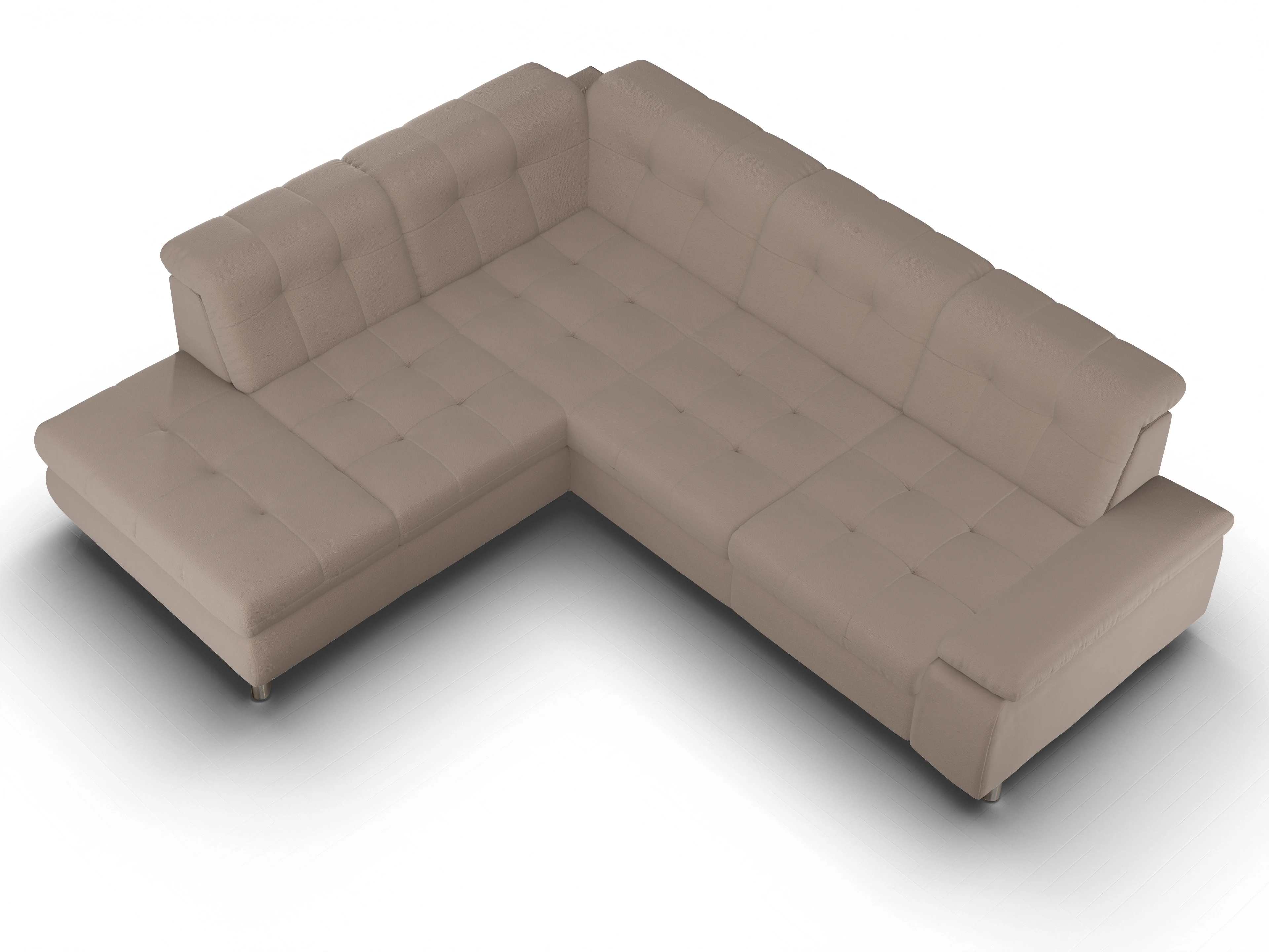 Ansicht des Produktes SC Smart 1012 Ecksofa links Abschluss offen in Stoff Beige