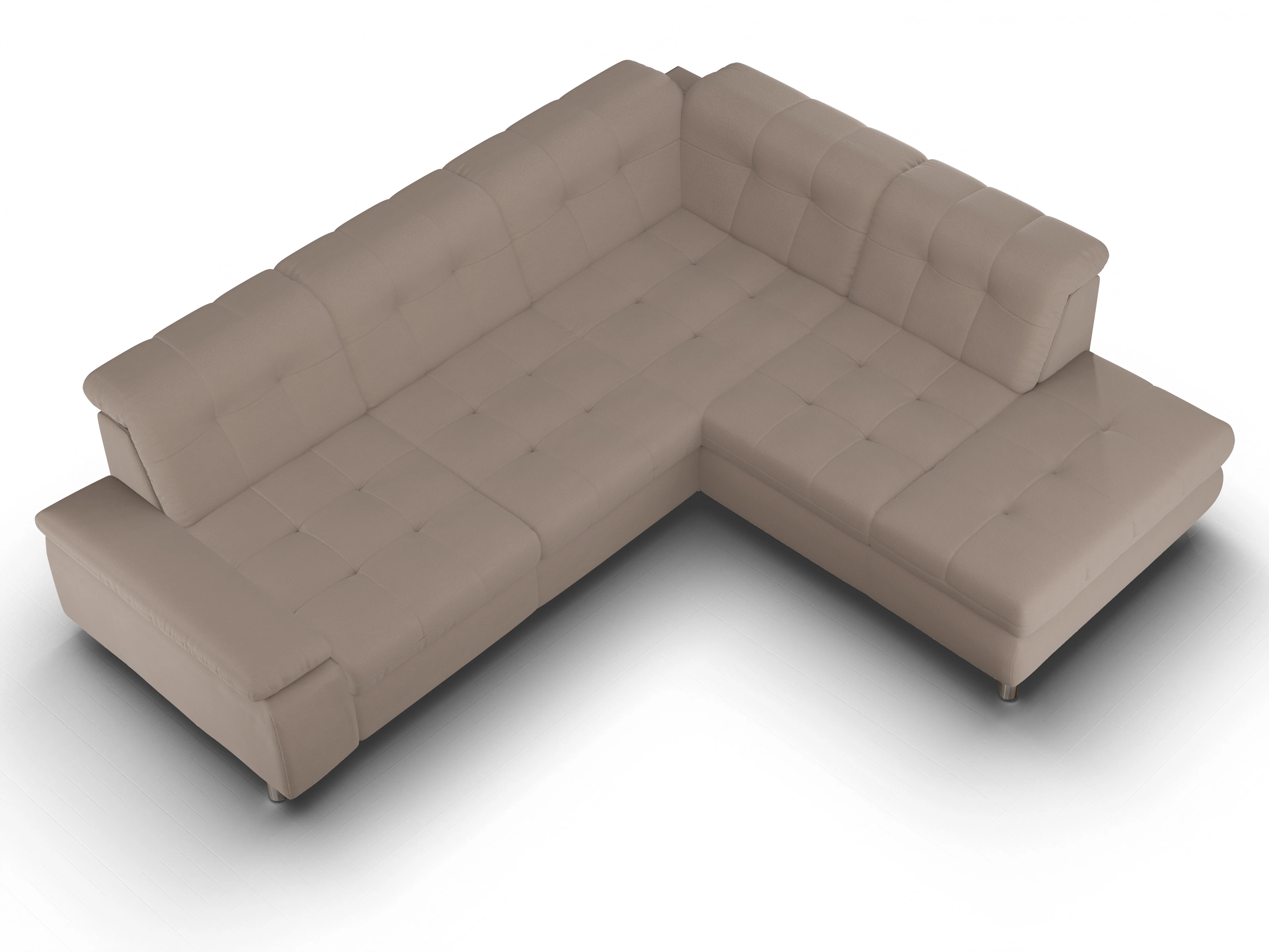 Ansicht des Produktes SC Smart 1012 Ecksofa rechts Abschluss offen in Stoff Beige