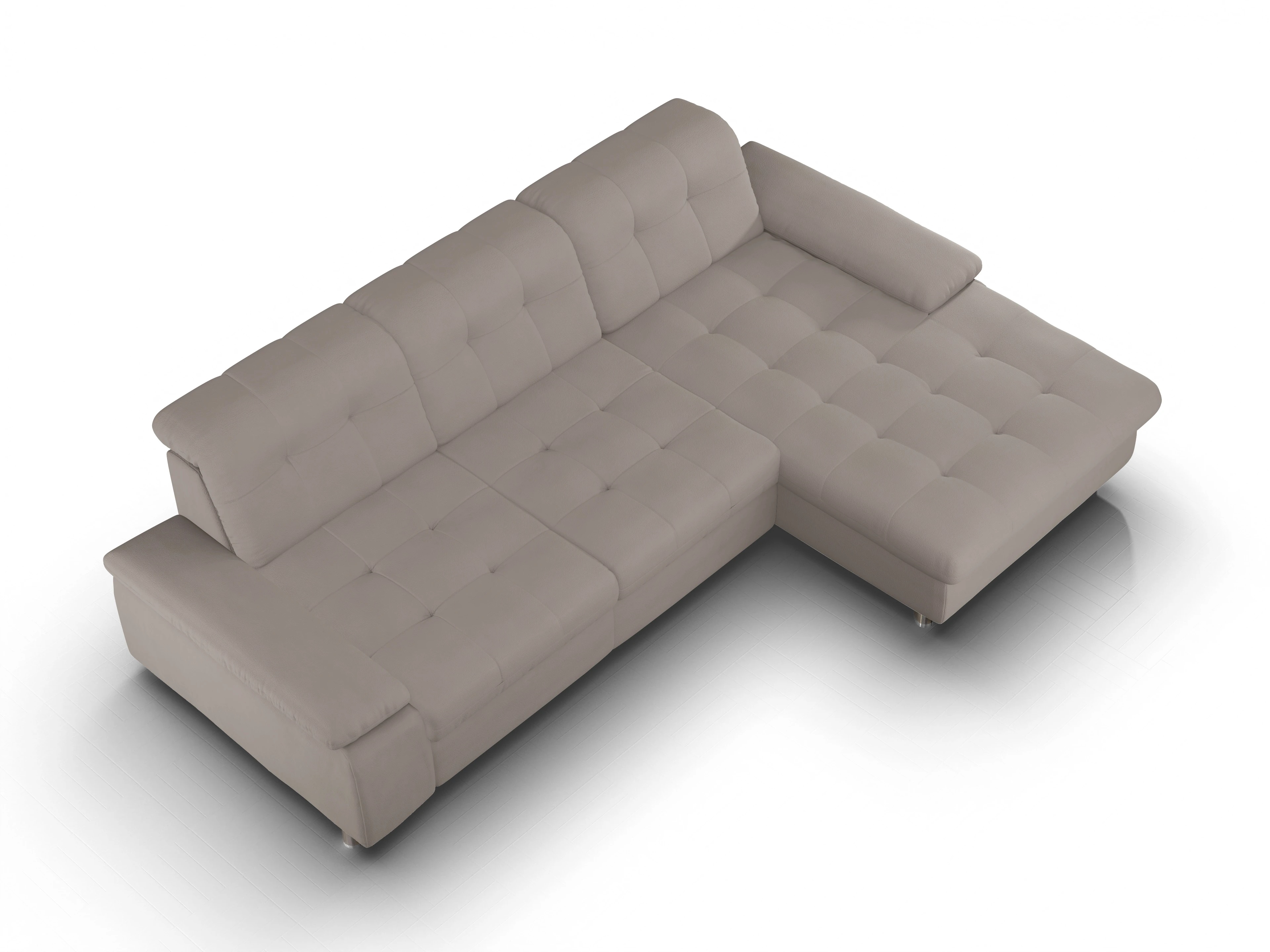 Ansicht des Produktes SC Smart 1012 Ecksofa rechts Abschluss offen in Stoff Braun