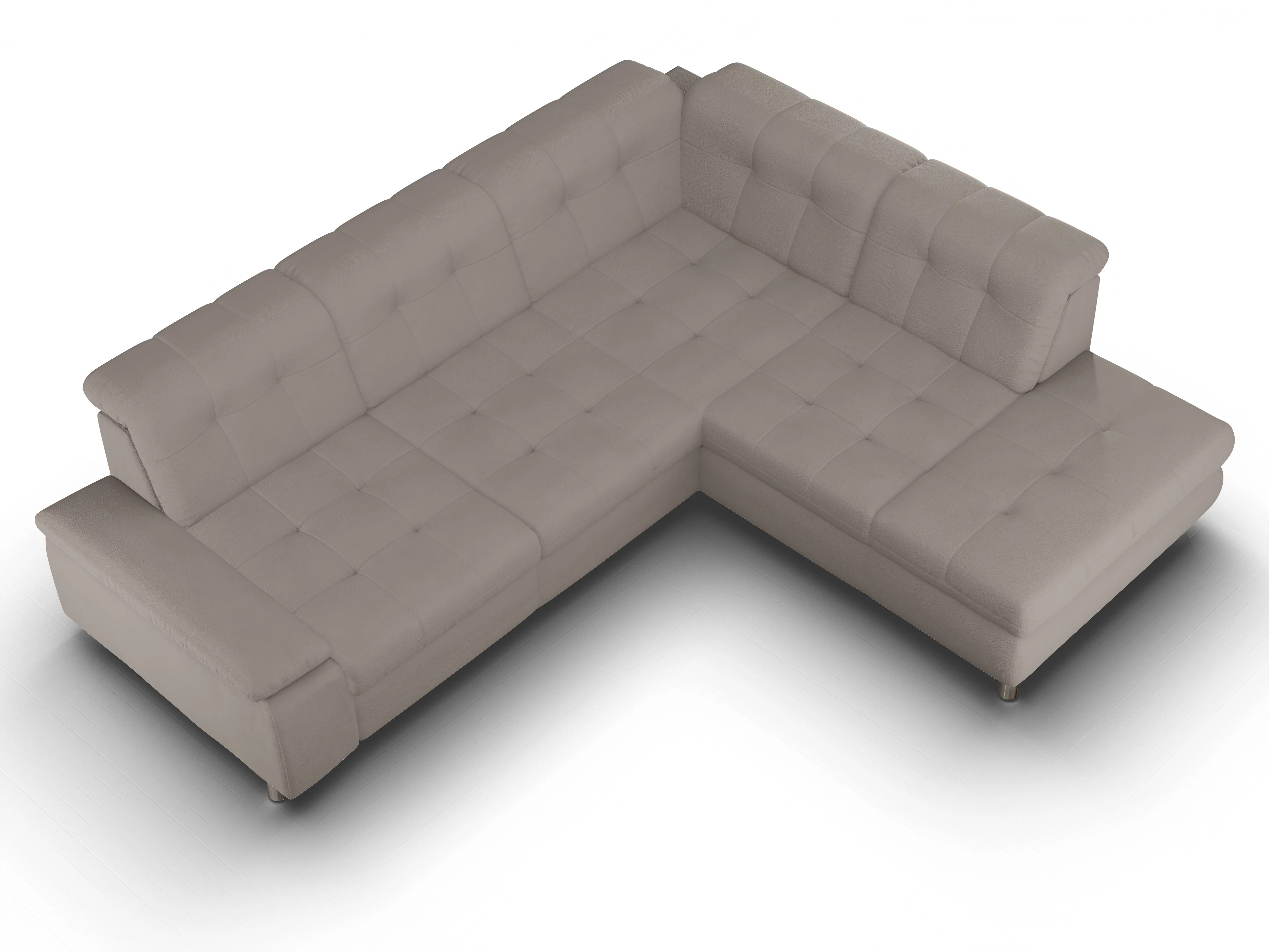 Sitz Concept smart 1012 SP15HO Large R Ansicht des Produktes SC Smart 1012 Ecksofa rechts Abschluss offen in Stoff Braun