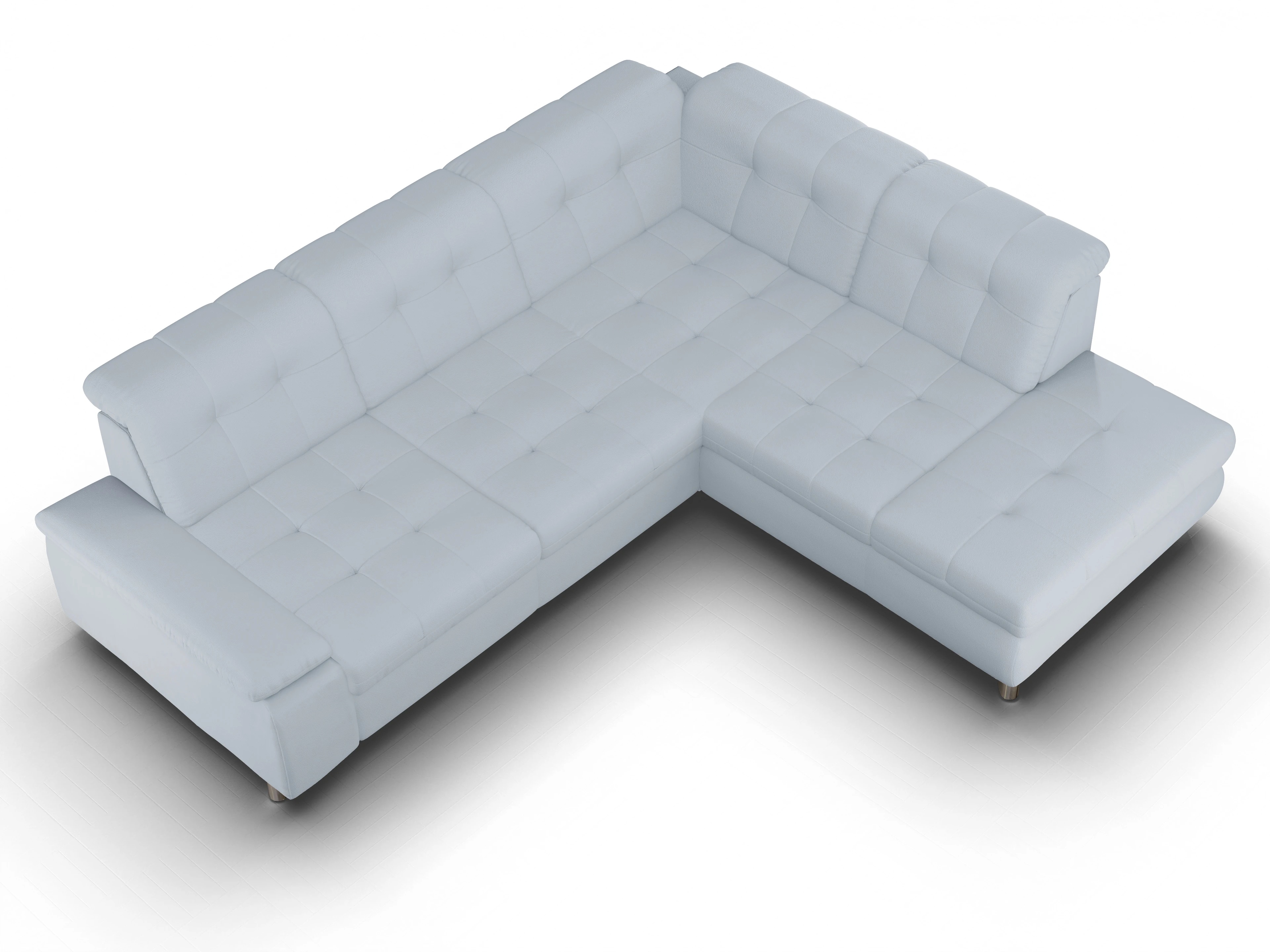 Ansicht des Produktes SC Smart 1012 Ecksofa rechts Abschluss offen in Stoff Blau