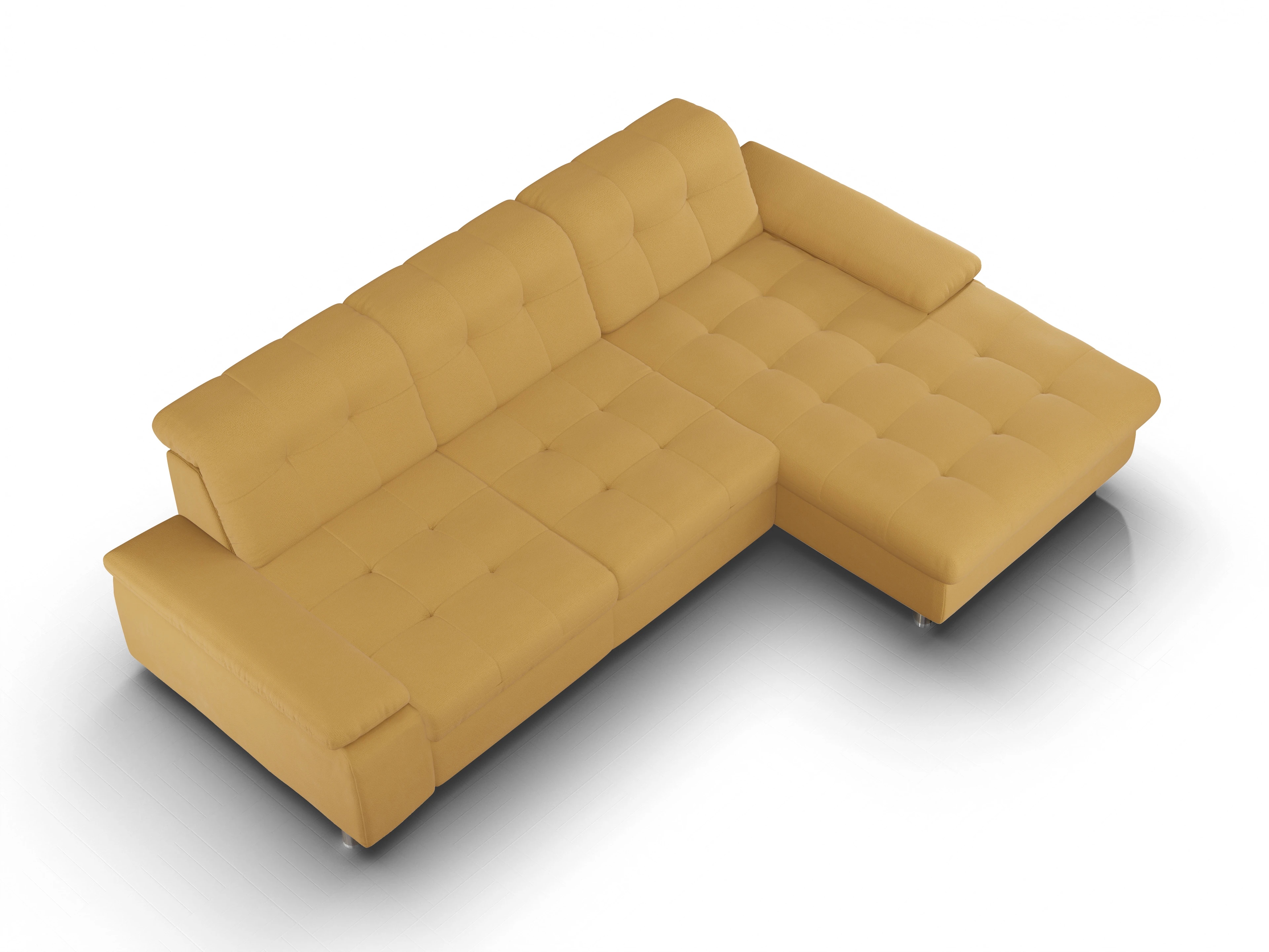 Sitz Concept smart 1012 Canape Large R Ansicht des Produktes SC Smart 1012 Ecksofa rechts Abschluss offen in Stoff Gelb