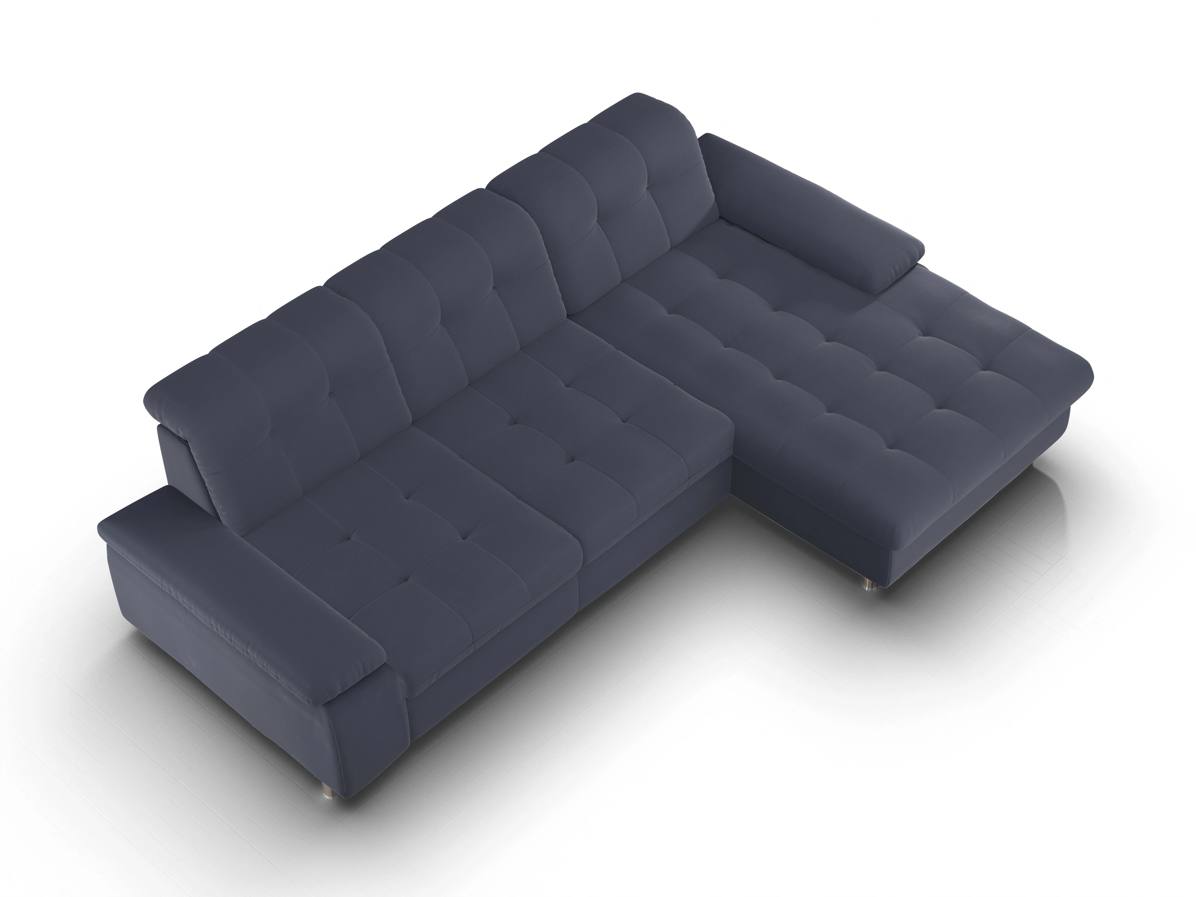 Sitz Concept smart 1012 Canape Large R Ansicht des Produktes SC Smart 1012 Ecksofa rechts Abschluss offen in Stoff Blau