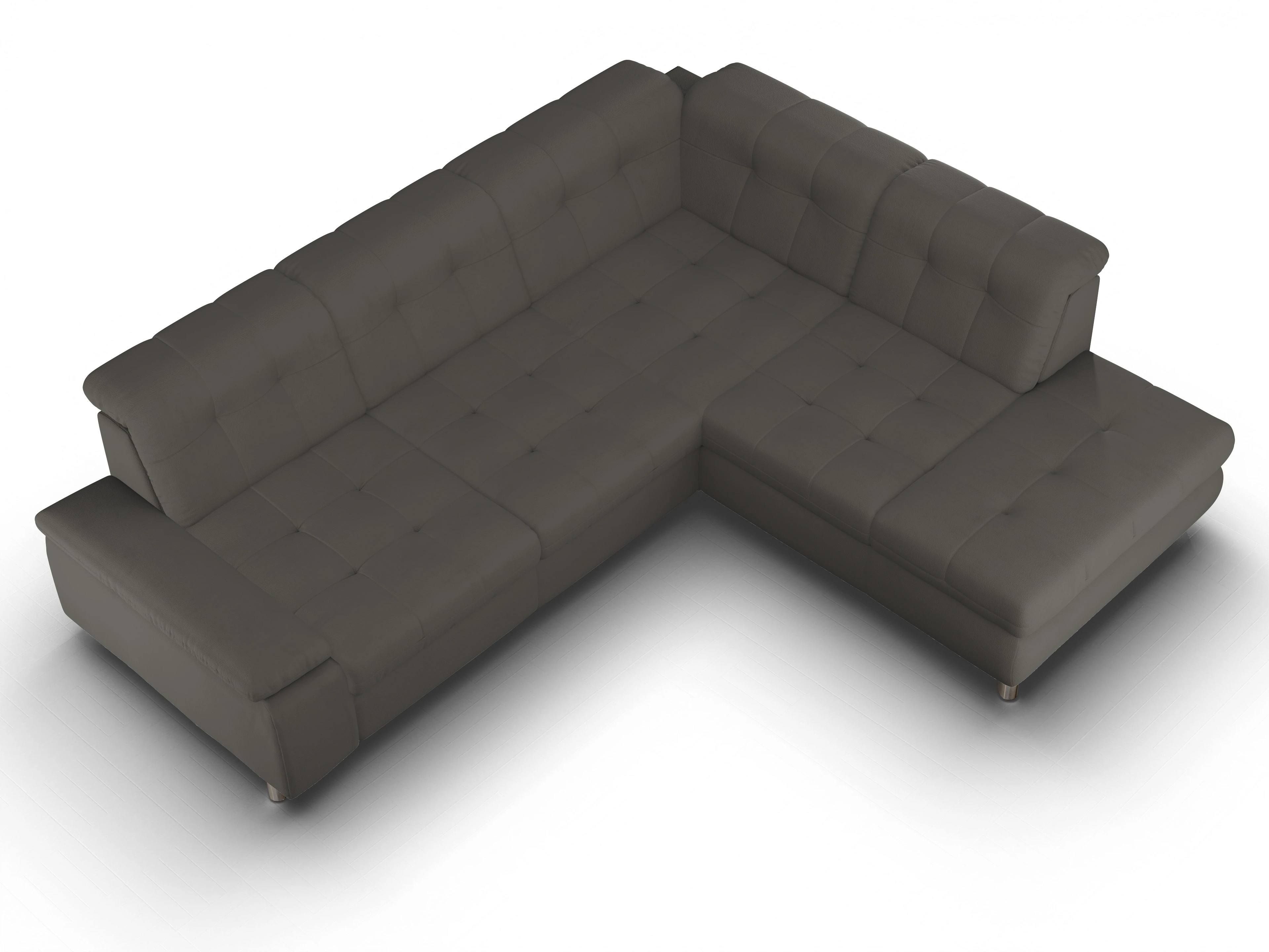 Sitz Concept smart 1012 SP15HO Large R Ansicht des Produktes SC Smart 1012 Ecksofa rechts Abschluss offen in Stoff Grau