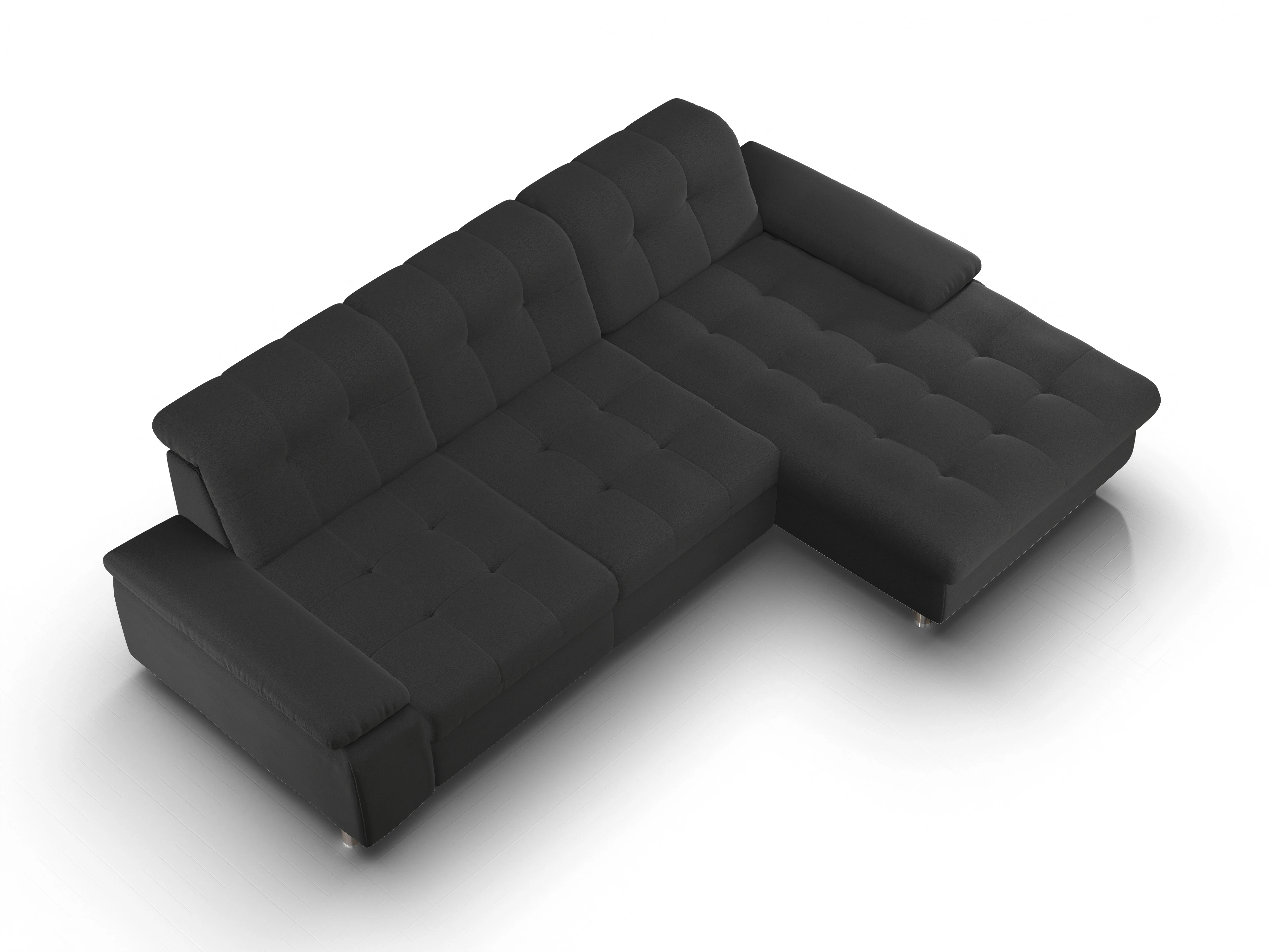 Sitz Concept smart 1012 Canape Large R Ansicht des Produktes SC Smart 1012 Ecksofa rechts Abschluss offen in Stoff Grau
